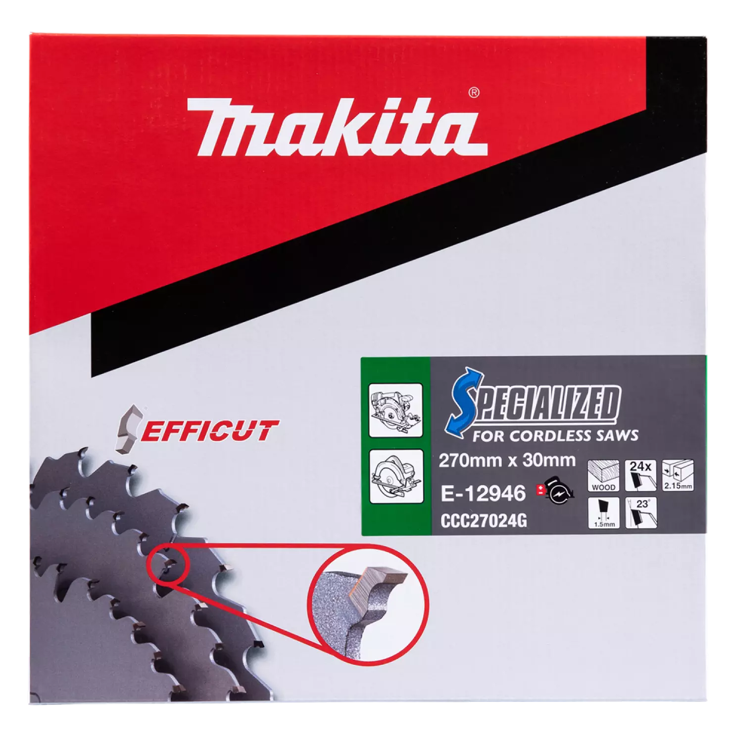 Makita E-12930 Efficut Cirkelzaagblad Hout - 270x30x2,15mm 24T-image