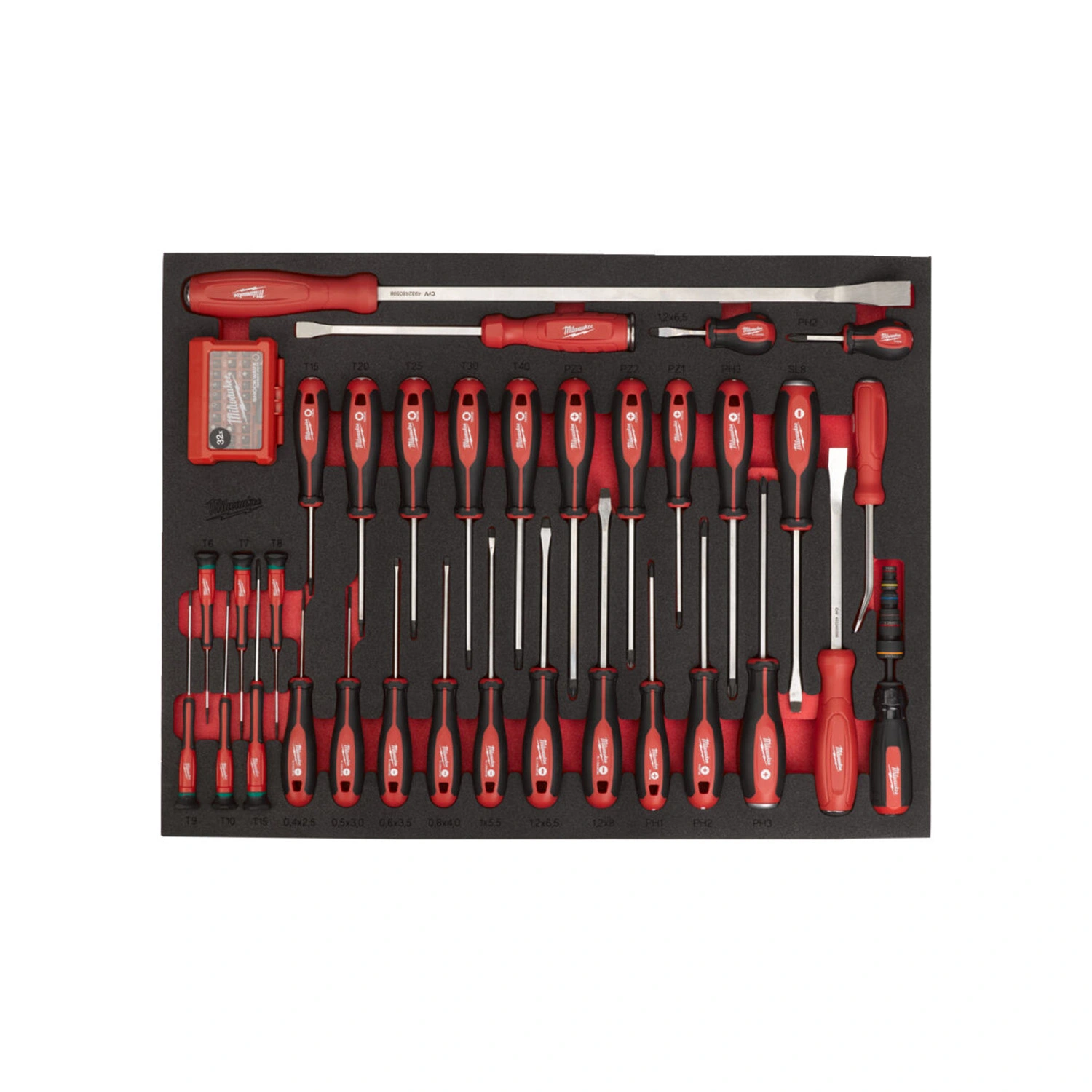Milwaukee 4932502084 Gereedschapset in foam inlay schroevendraaier- en koevoetset - 70-delig