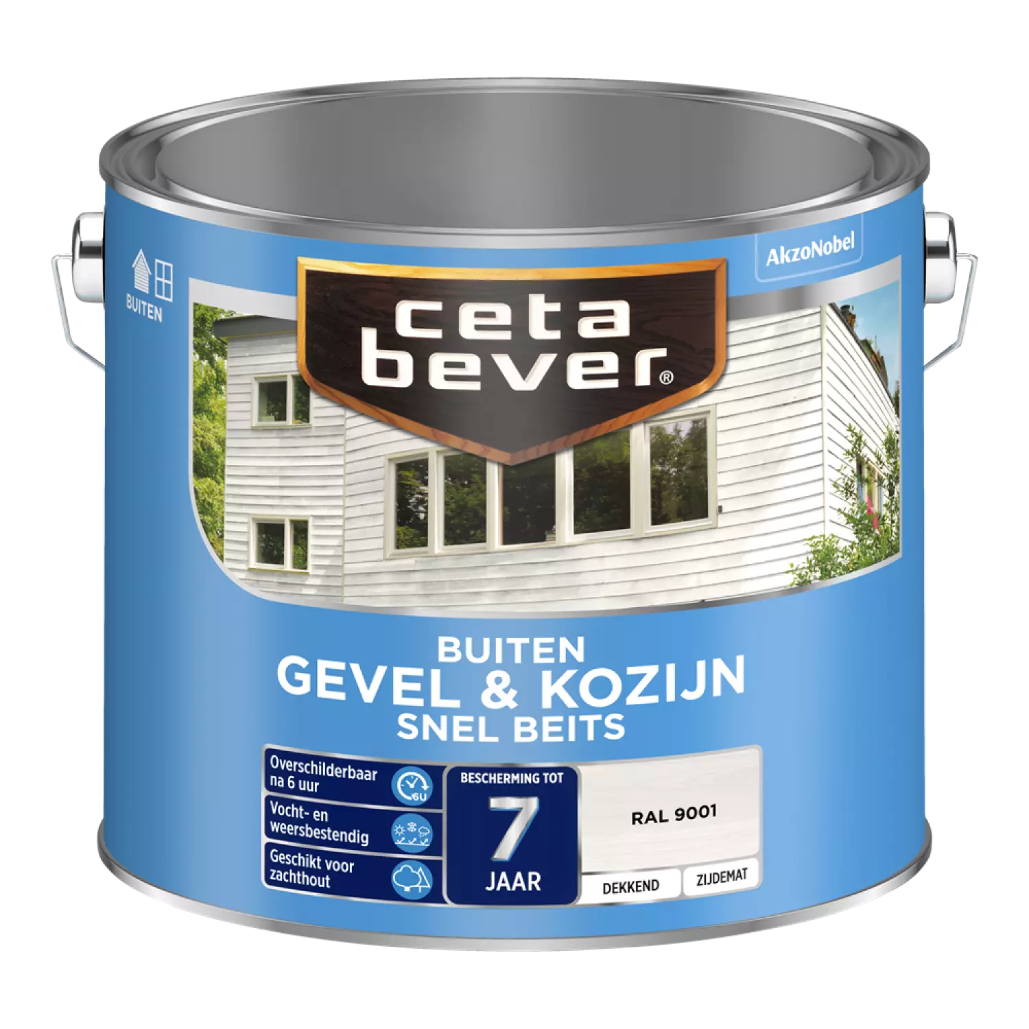 Cetabever Gevel Hout Snel Beits Dekkend - Crèmewit - 2,5L-image