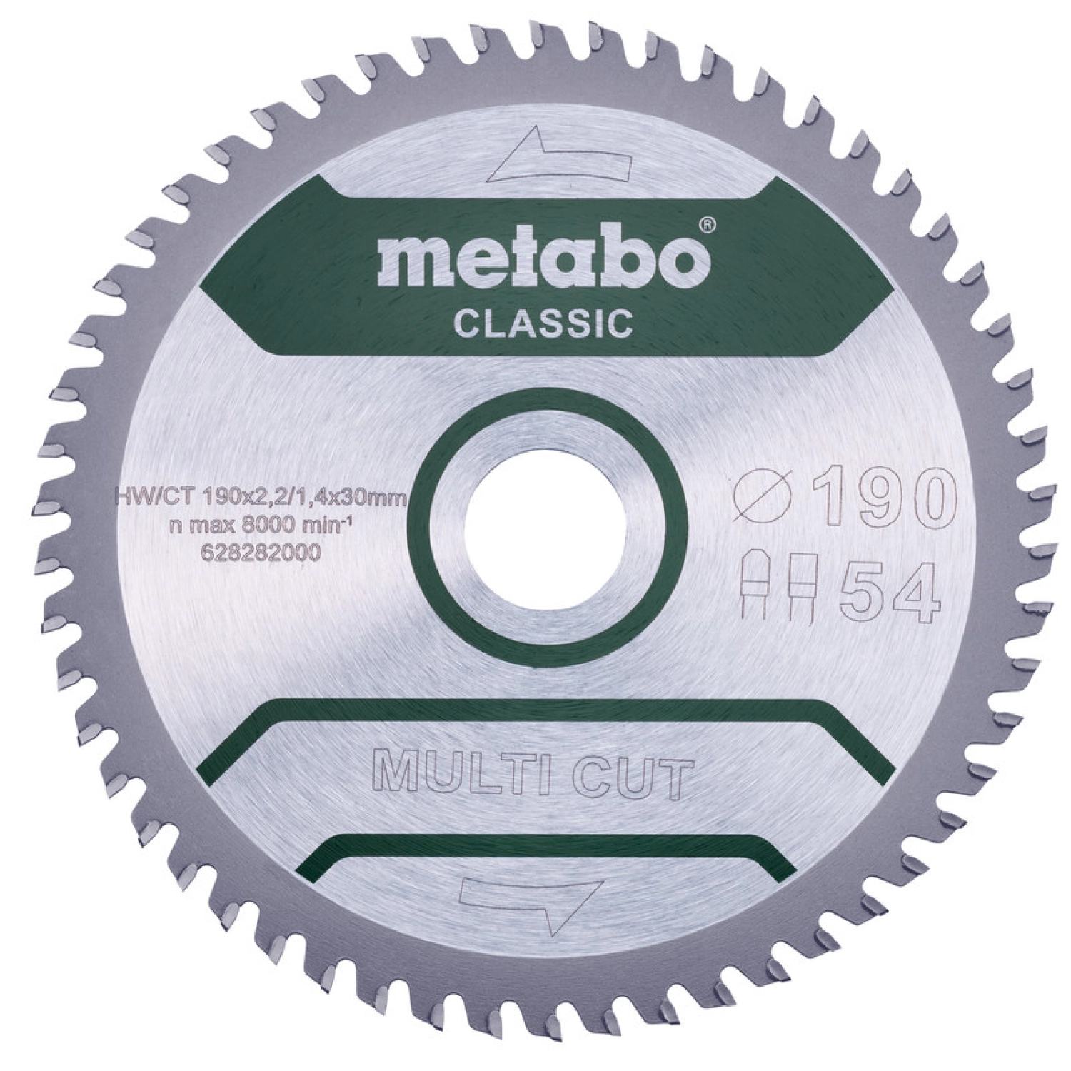 Metabo 628663000 Blade de scie circulaire multiples - 190 x 30 x 54t - stratifié / plastique / aluminium / cuivre-image