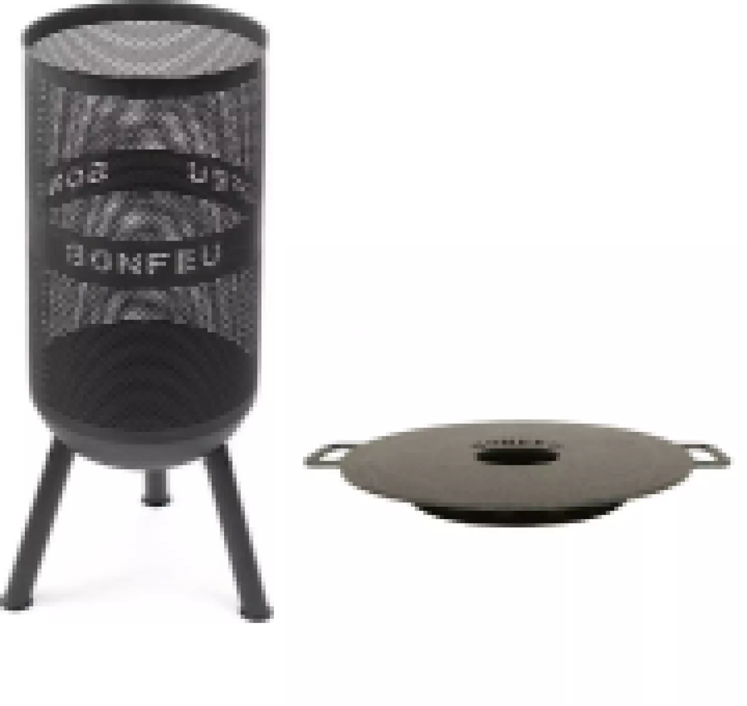 Bonfeu BonVes 34 - Braséro - noir + BonFeu BPR6.450 BonVes 24 - Plancha - 6mm-image