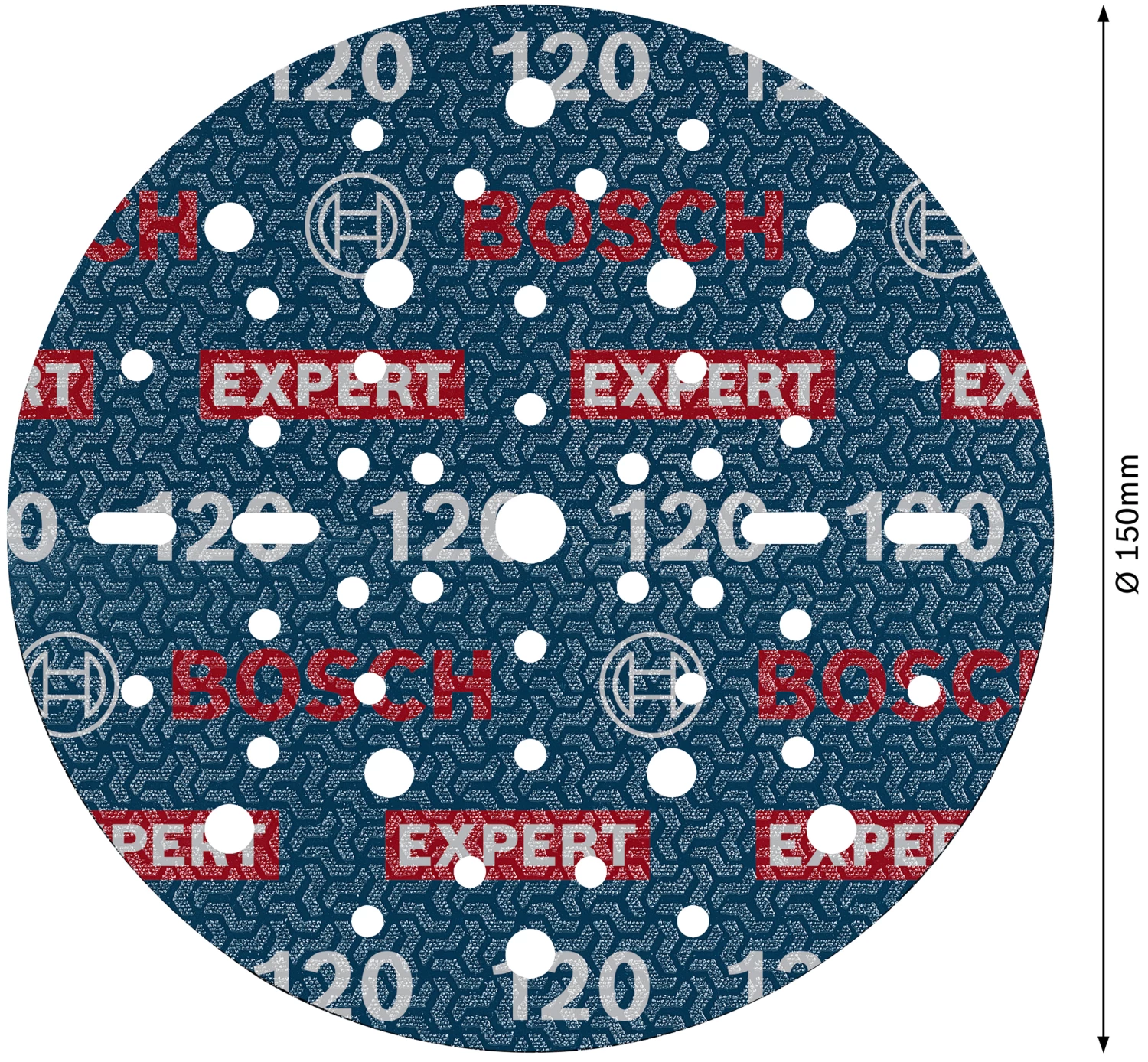 Bosch 2608902451 Disque abrasif EXPERT O780 avec support film - 150 mm - K120 (50 pcs)-image