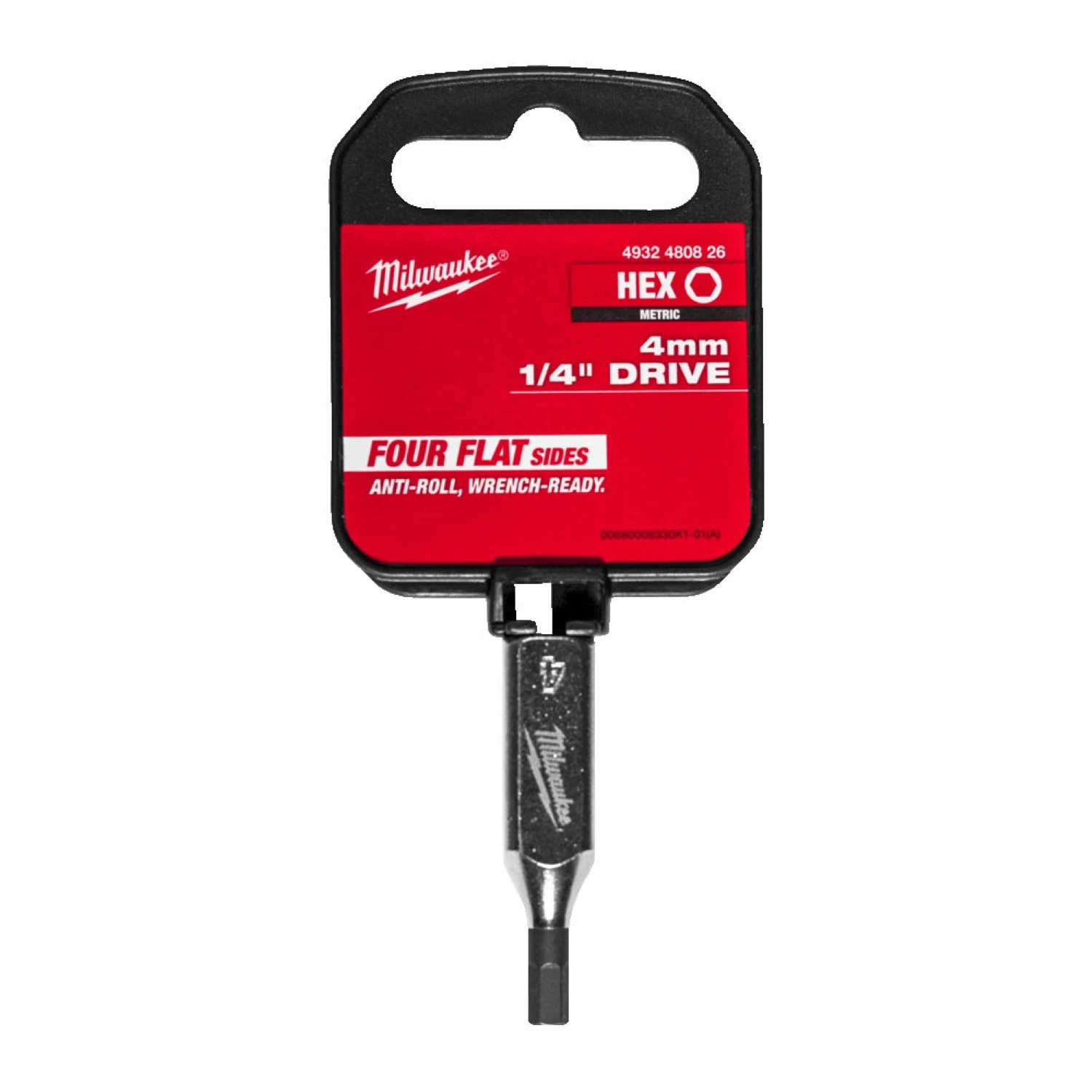 Milwaukee 4932480826 Douille à embout - 1/4 » FOUR FLAT™ - Hex 4mm-image