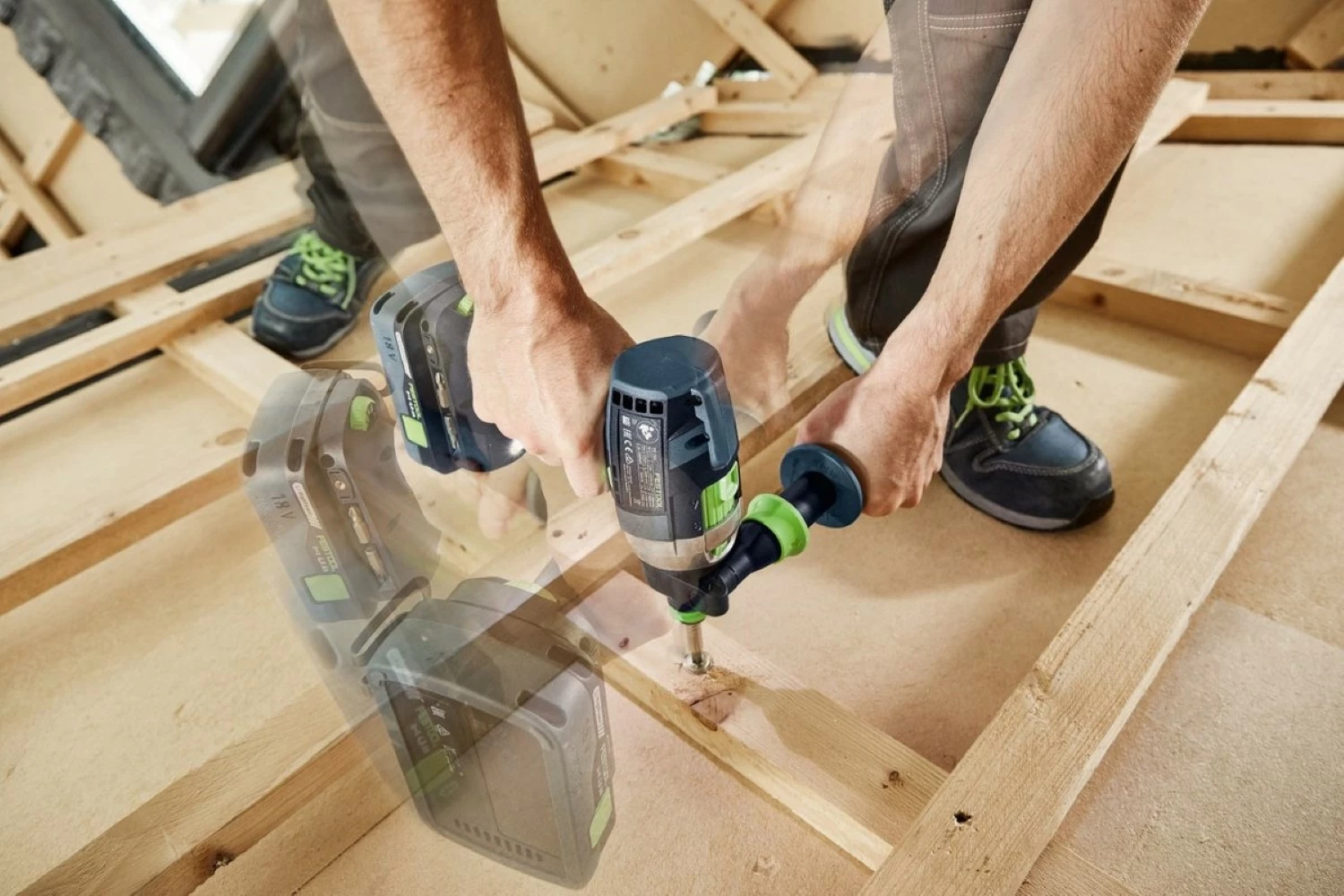 Festool TPC 18/4 I-Basic QUADRIVE 18V Li-Ion perceuse à percussion sans fil en systainer - avec batterie 5.2 Ah-image