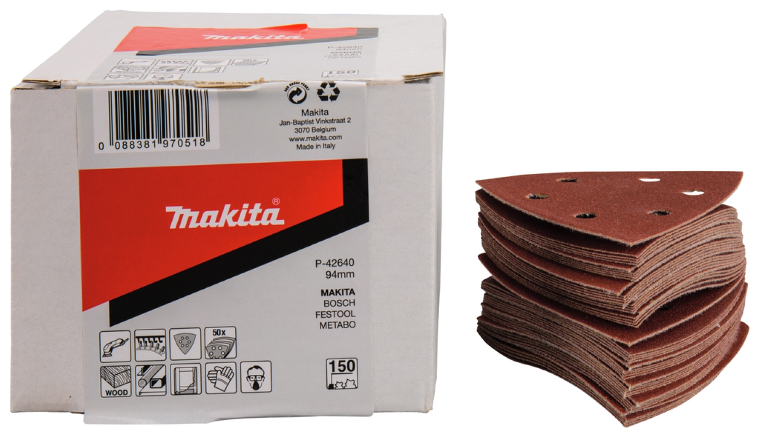 Makita Deltaschuurvel - Hout - 94mm - 50st-image