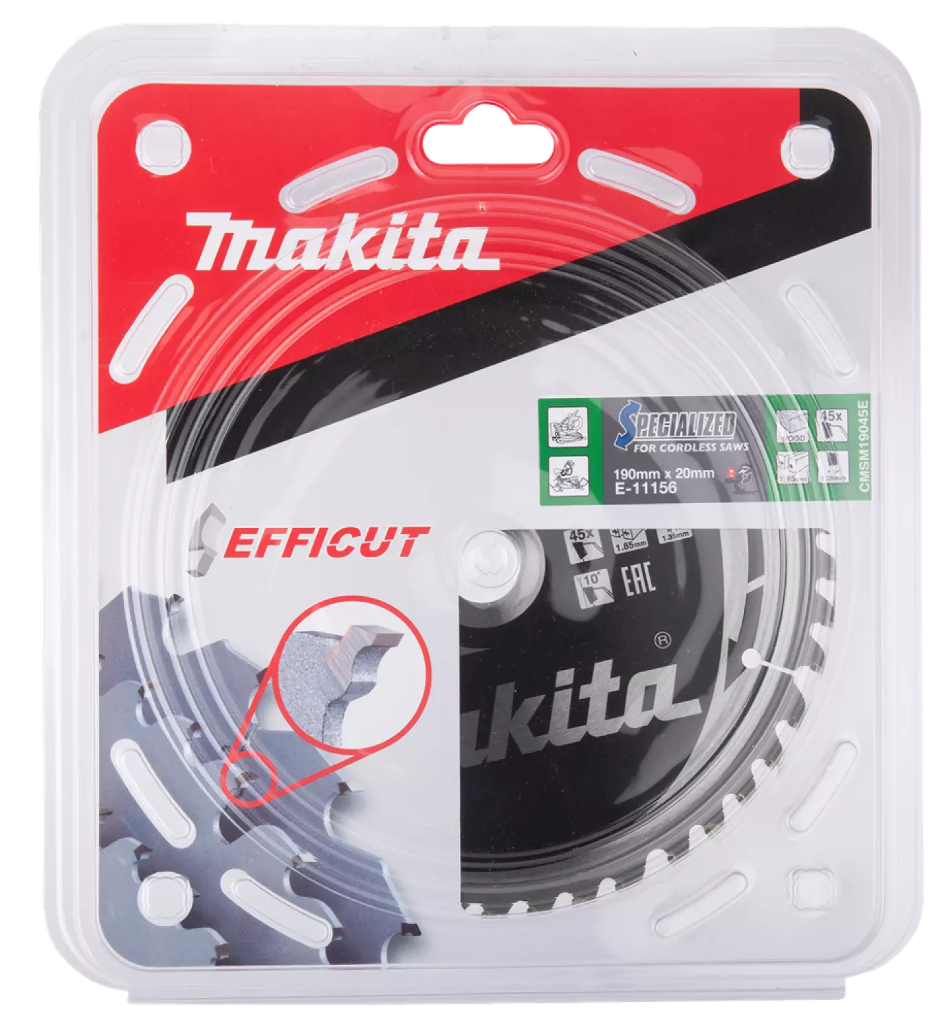 Makita E-11156 Efficut Lame de scie circulaire Bois - 190x20x1,85mm 45T-image