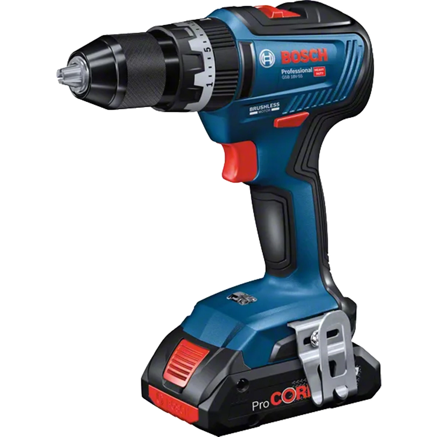 Bosch GSB18V-55 Ensemble perceuse-visseuse sans fil 18V Li-ion (3 batteries de 4Ah) dans un coffret L-Case-image
