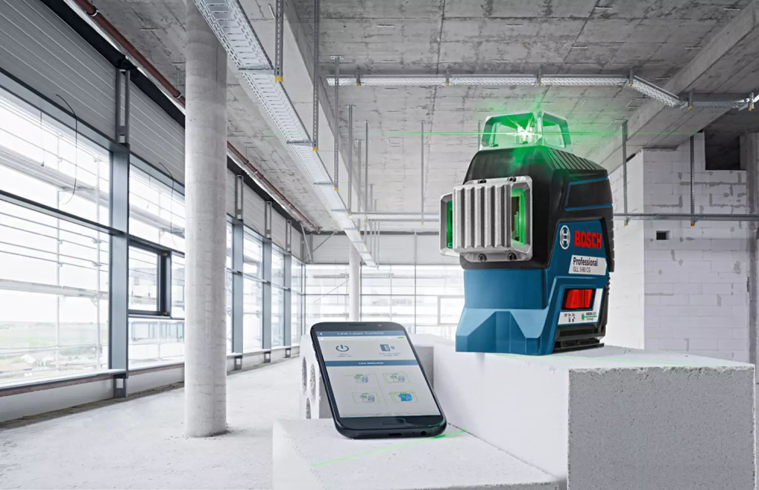 Bosch GLL 3-80 CG SOLO 12V Li-Ion Laser à lignes croisées avec batterie dans L-Boxx - Vert-image