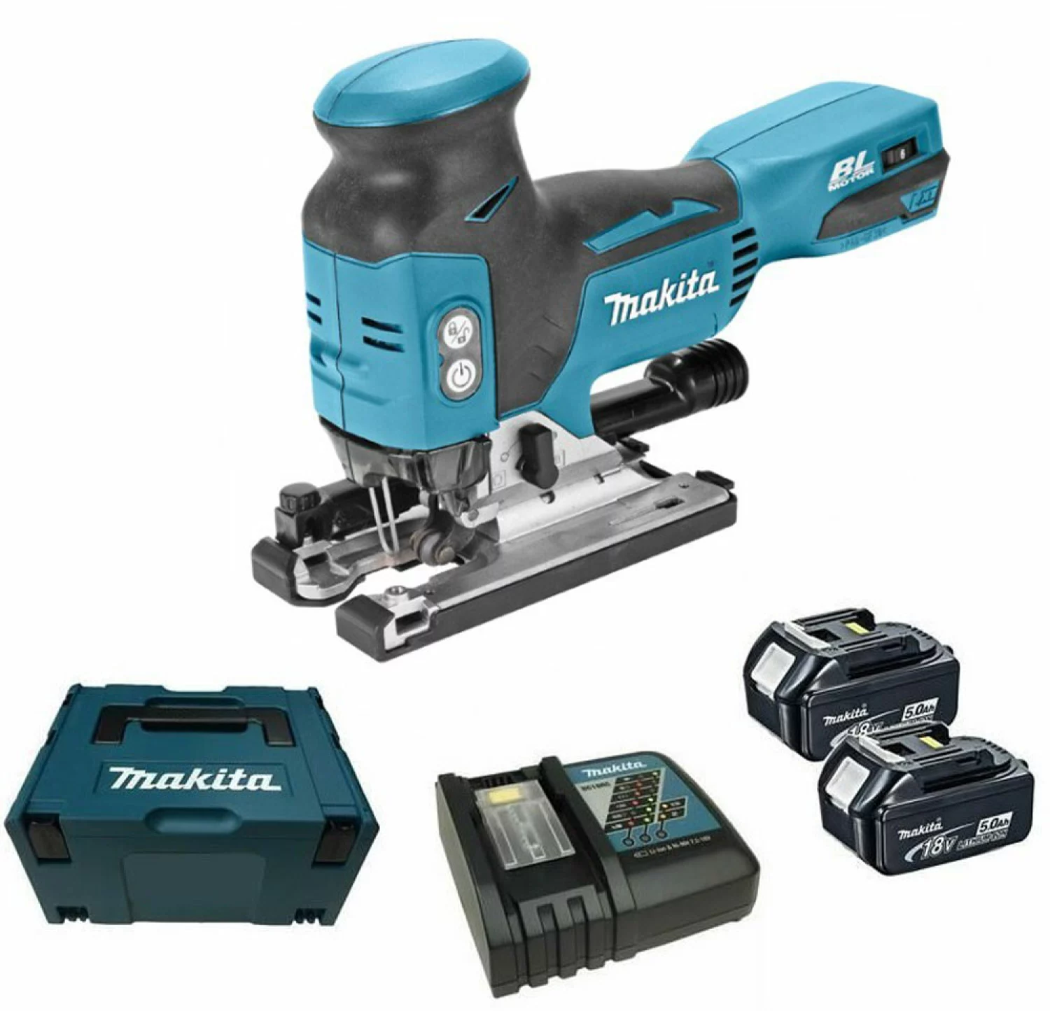 Makita DJV181RTJ 18V Li-Ion Accu decoupeerzaag set (2x 5.0Ah accu) in Mbox - T-greep - variabel - koolborstelloos-image
