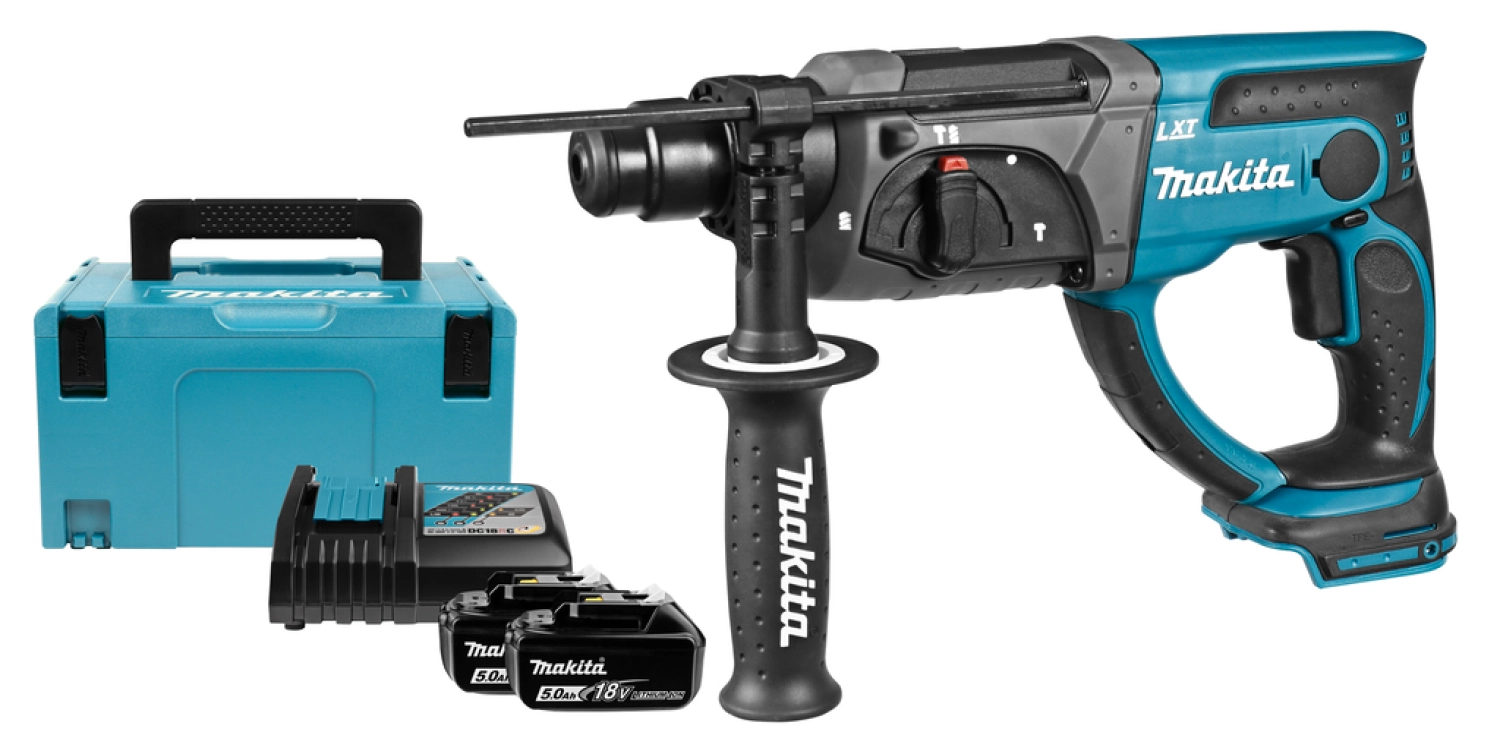 Makita DHR202RTJ 18V Li-Ion Accu SDS-plus combihamer set (2x 5.0Ah accu) in Mbox - 2J-image