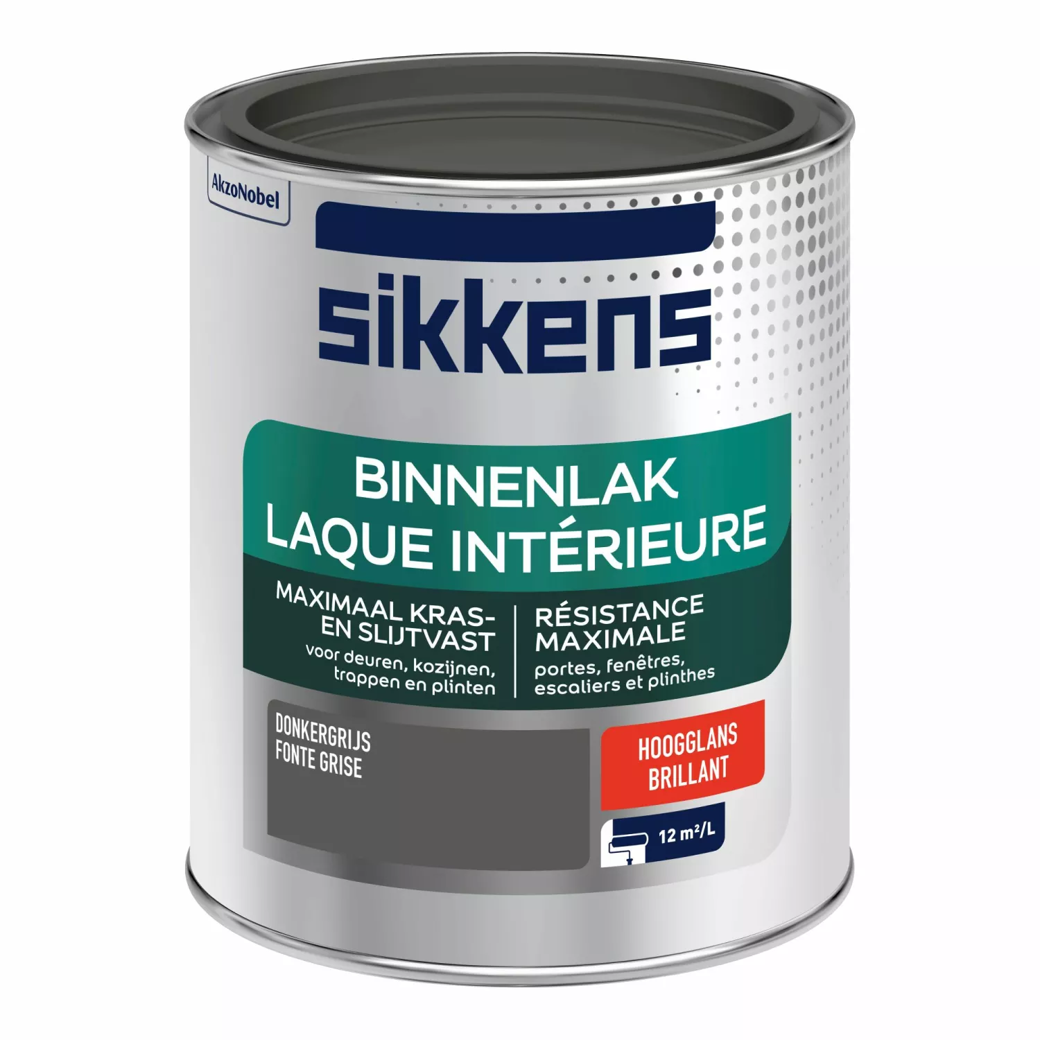 Sikkens Binnenlak Hoogglans - Donkergrijs - 0,75L-image