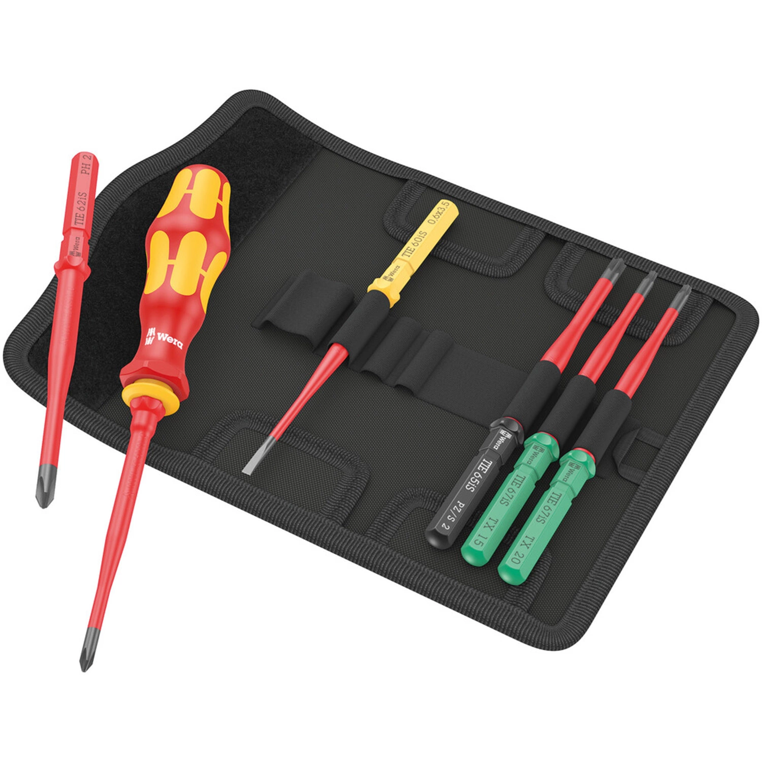 Wera 05006603001 Set 7 pièces Kraftform Kompakt VDE 7 Extra Slim 1 Tool Finder Jeu de lames interchangeables dans un étui-image