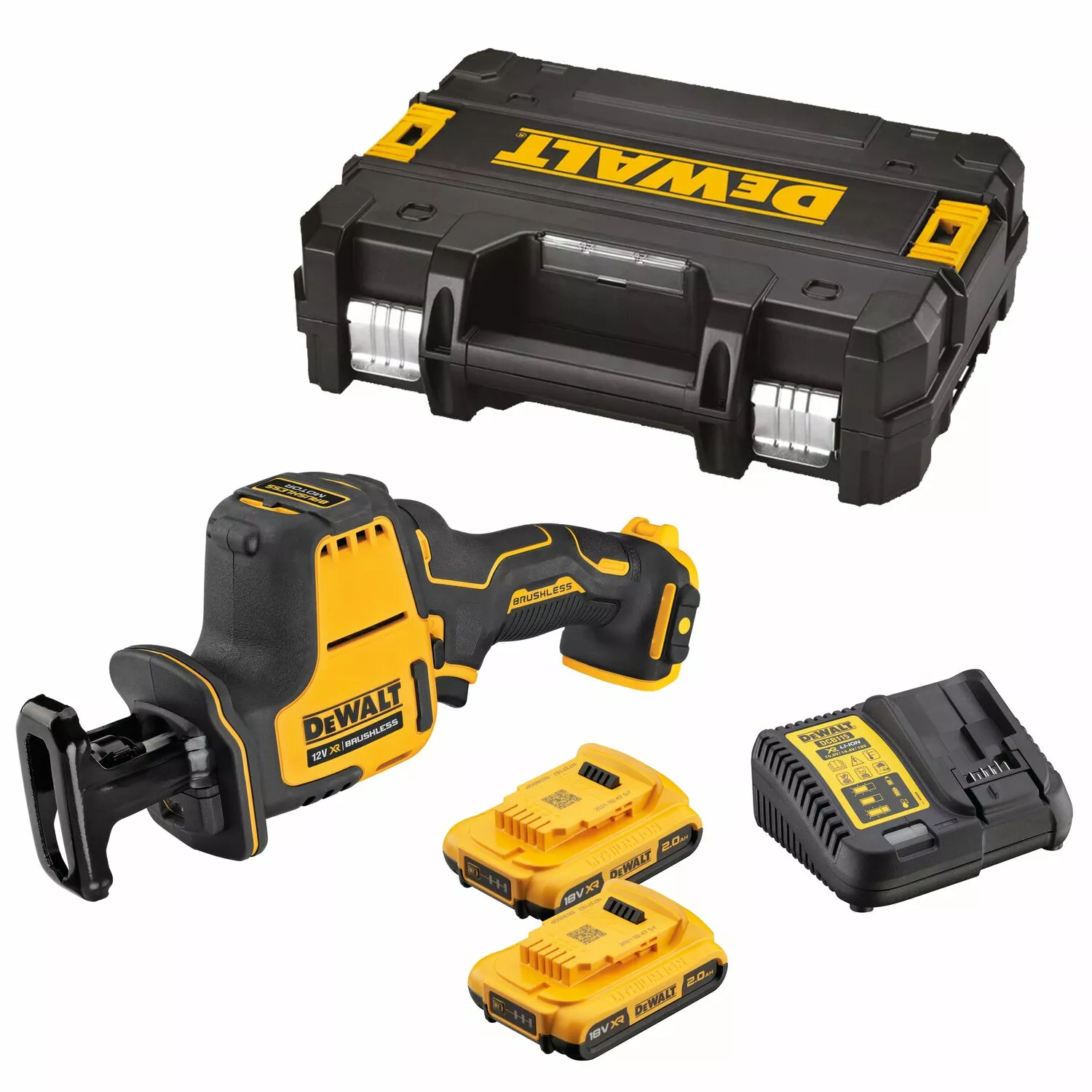 DeWALT DCS312D2-QW 12V Li-ion XR accu compacte reciprozaag set (2x 2.0Ah) in TSTAK - koolborstelloos-image