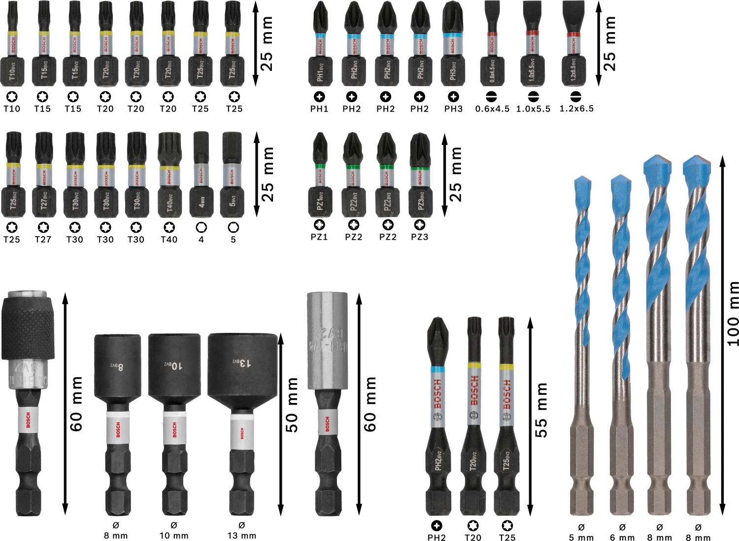 Bosch 2608521U85 40-delige PRO Impact schroefbits en Multi Construction boren - gemengde set-image