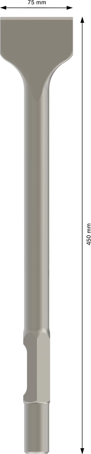 Bosch 2608690113 - Burin bêche à queue six pans, 30 x 450 x 75 mm-image