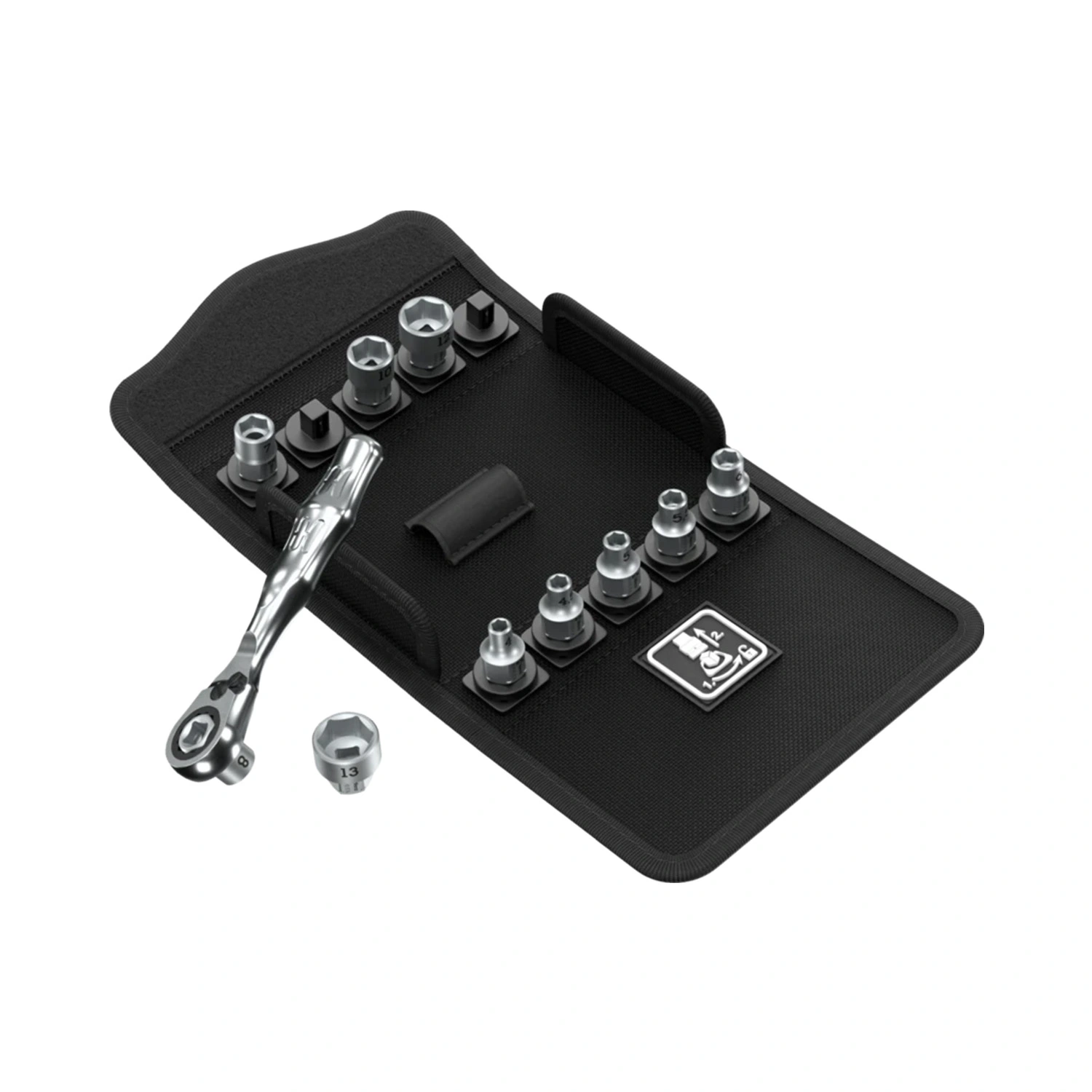 Wera 05135021001 11-delige Kraftform Kompakt Zyklop Mini 2 Set 1 Ratel- en doppenset in etui - 1/4"