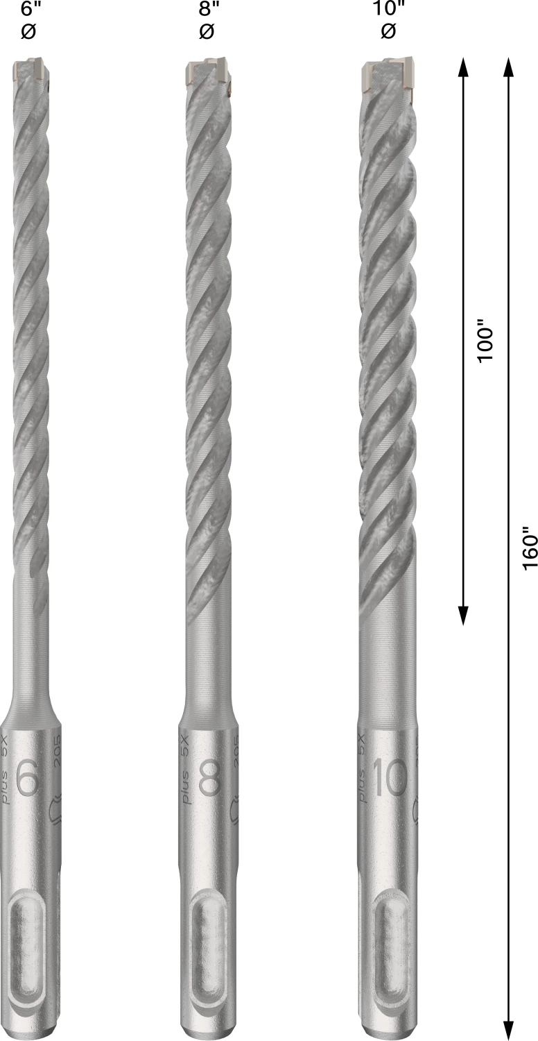Bosch 2608833912 Jeu de forets SDS plus-5X PRO - 6/8/10 mm (3 pièces)-image