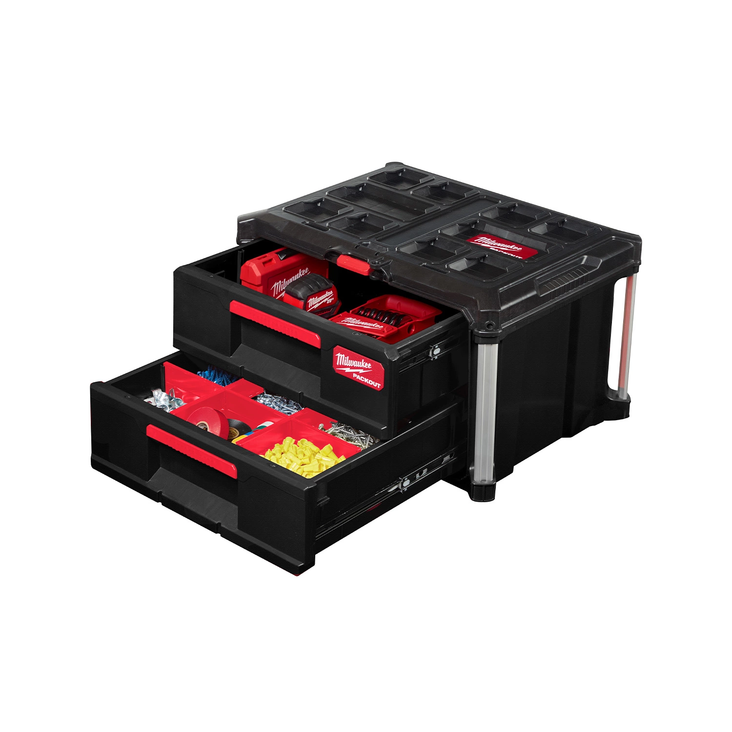 Milwaukee 4932472129 Packout - Boîte à outils - avec 2 tiroirs-image
