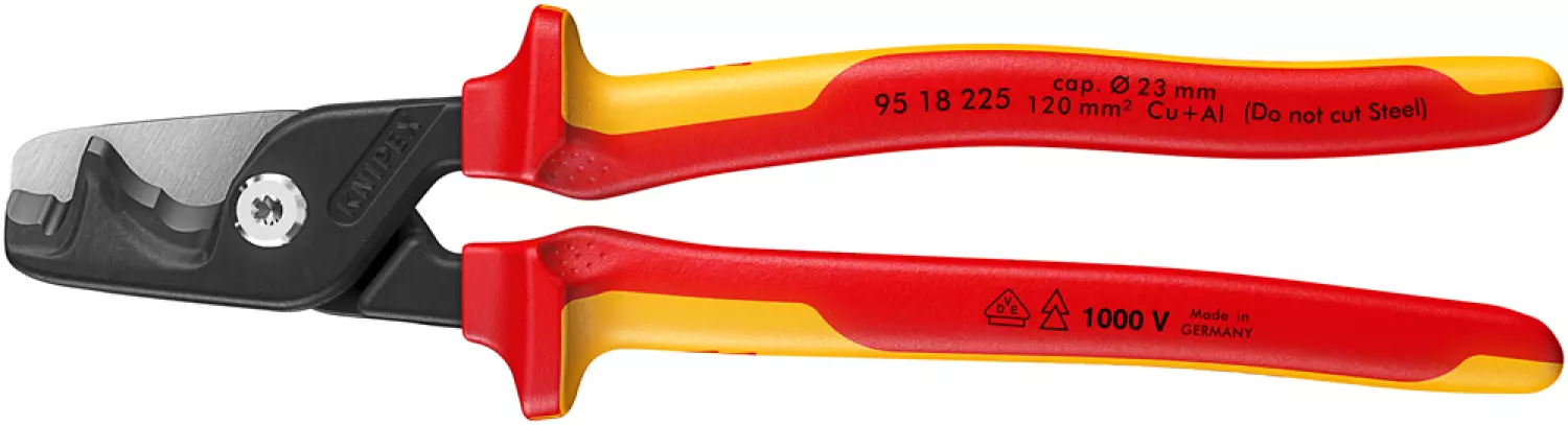 Knipex 95 18 225 Coupe-câble Stepcut XL avec tranchant étagé - 120mm - VDE - Poignée multi-composants-image