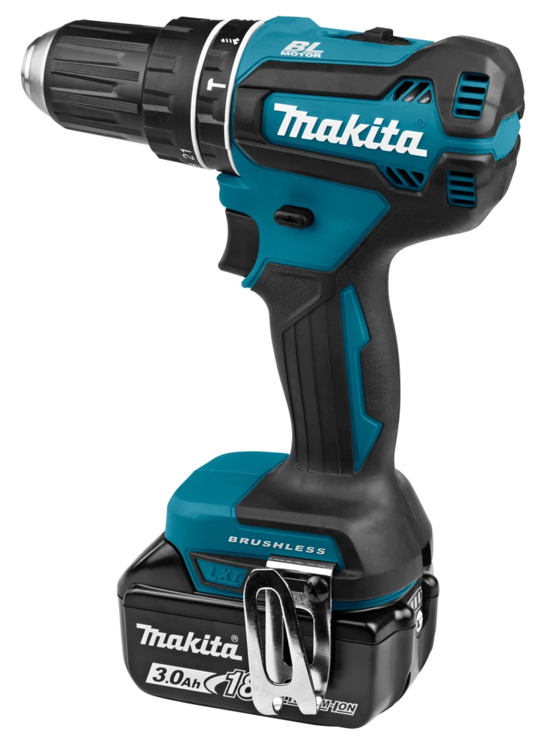 Makita DHP485RFJ - Set de Perceuse visseuse à percussion 18 V Li-Ion 5 Ah (2 batterie x 3.0Ah ) dans MAKPAC - Moteur BL-image