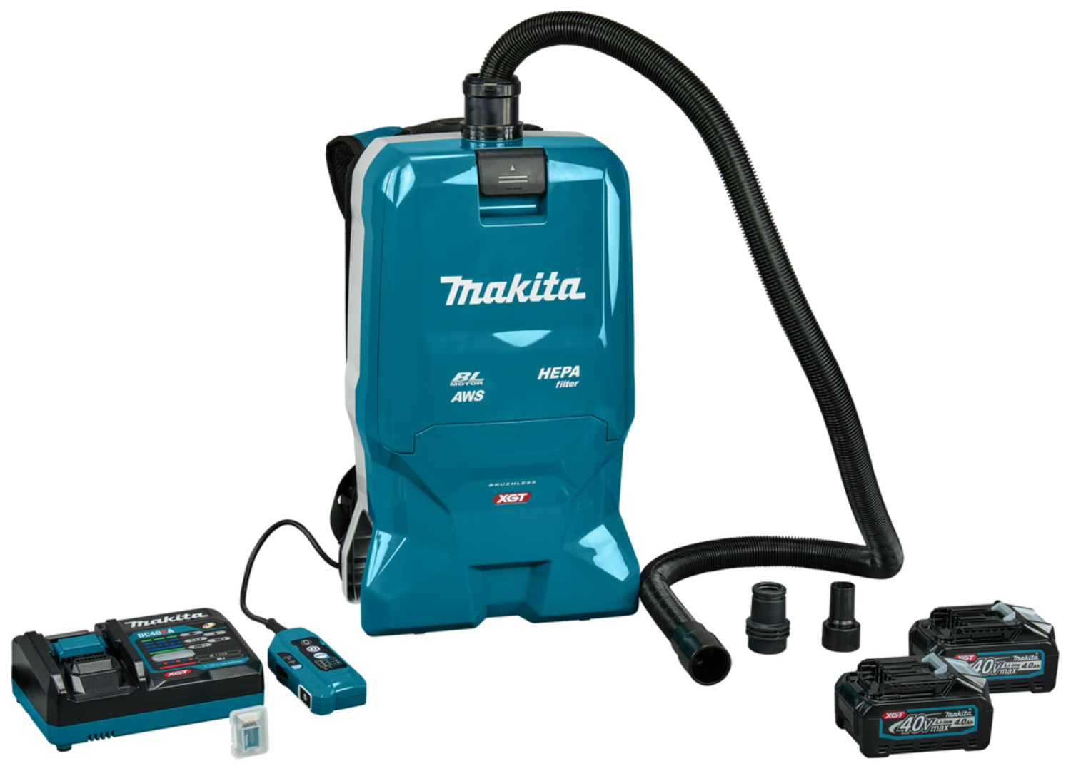 Makita VC012GM2NL1 XGT 40V Max Li-Ion Accu Rugstofzuiger Set (2x 4.0Ah) - 200mbar-image