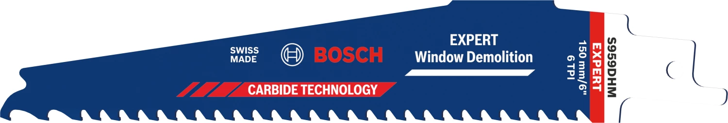 Bosch S959DHM EXPERT lame de scie sabre pour démolition de fenêtres - 150 x 1,25 (10 pièces)