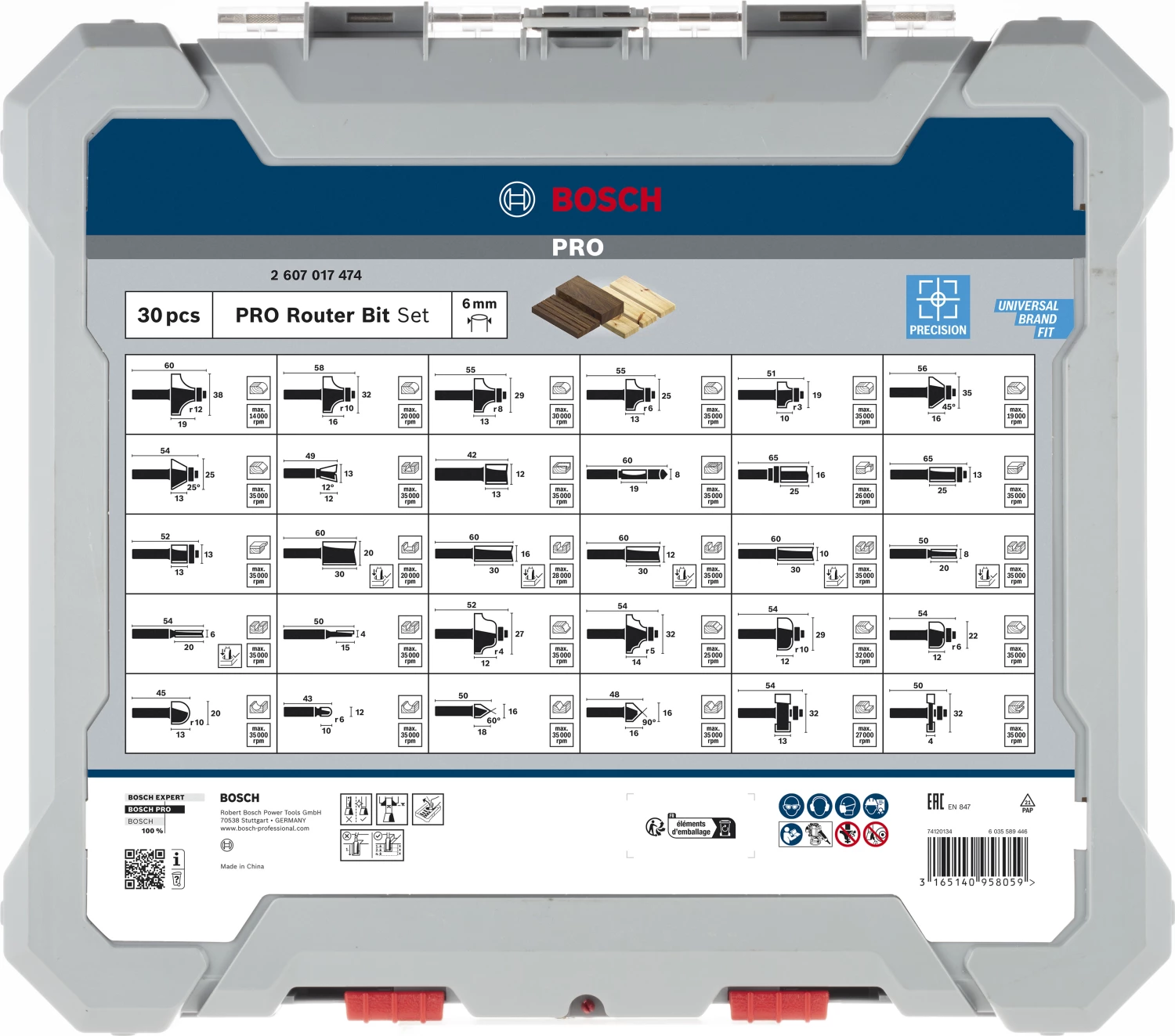 Bosch 2607017474 30-delige Frezenset in cassette - 6mm-image