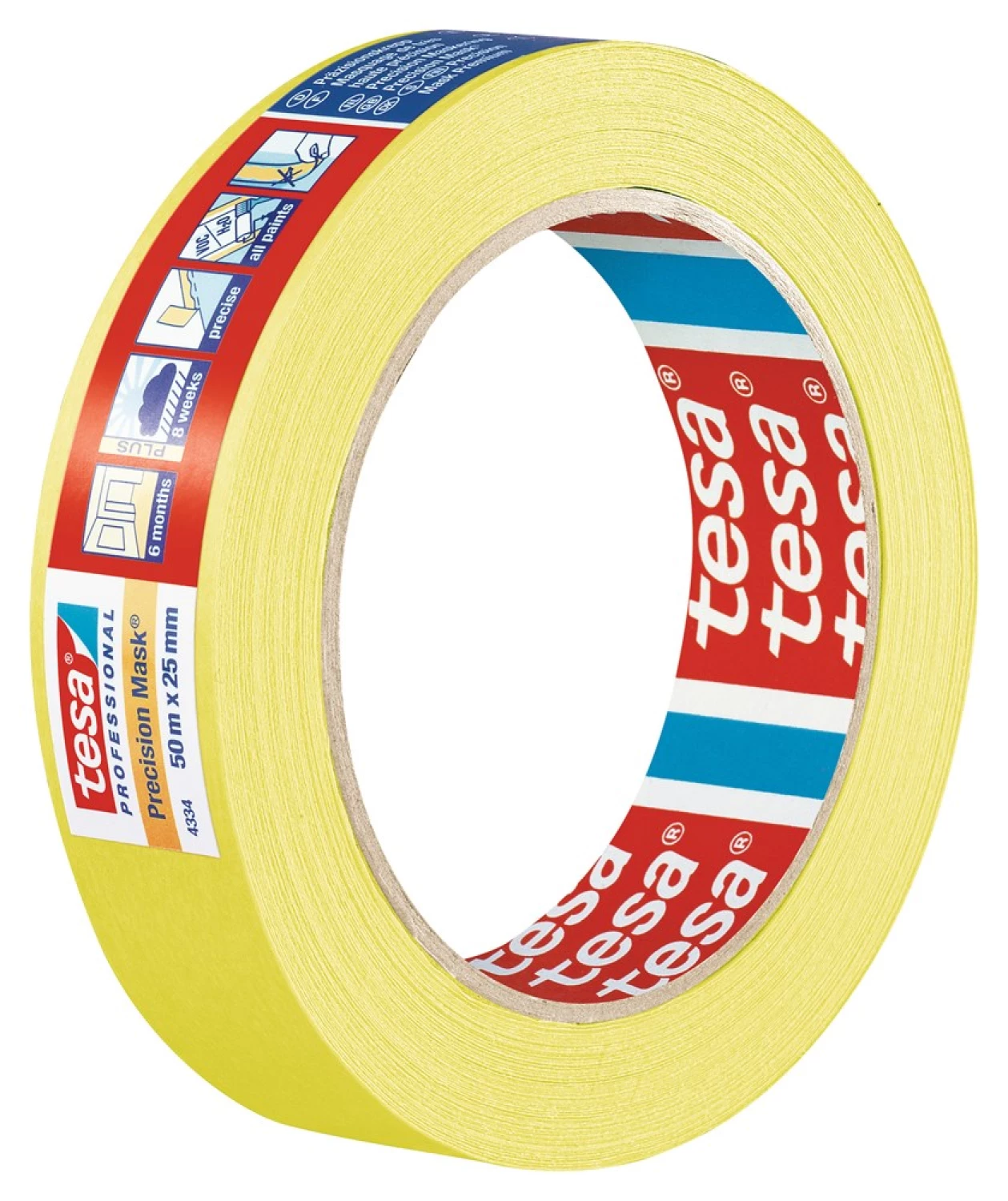 Tesa 4334 Ruban de masquage de précision - Jaune - 38mm x 50m-image