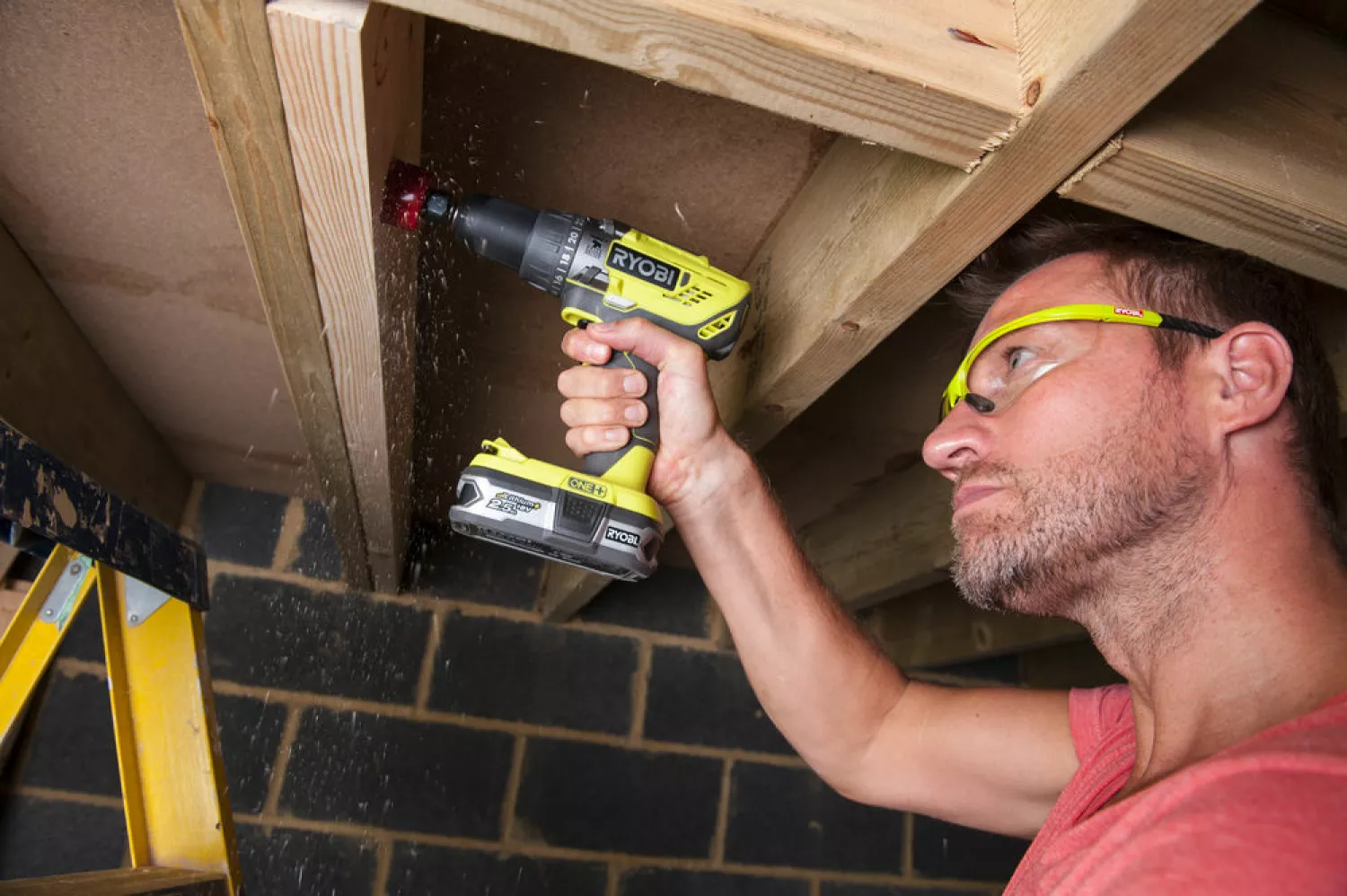Ryobi R18PD3-0 ONE+ 18V Li-ion Perceuse / Visseuse à percussion sans fil - Machine seule-image