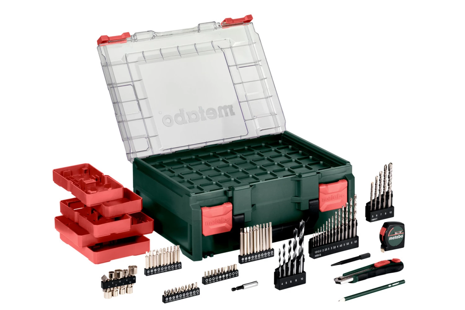 Metabo SB 18 Set Atelier mobile 18V Li-ion perceuse-visseuse à percussion avec batterie (2x 2.0Ah accu) en coffret incl. ensemble d'accessoires de 78 pièces-image