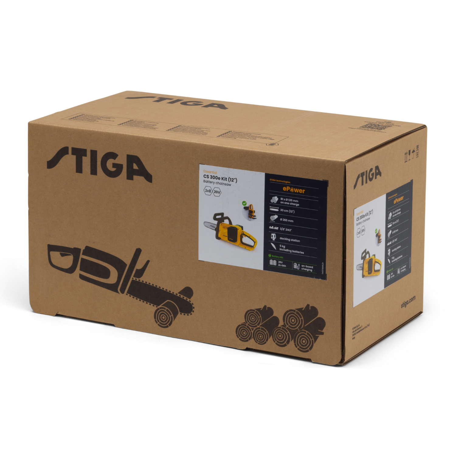 Stiga CS 300e Kit Accu kettingzaag (2x 4,0Ah accu) - 20V-image