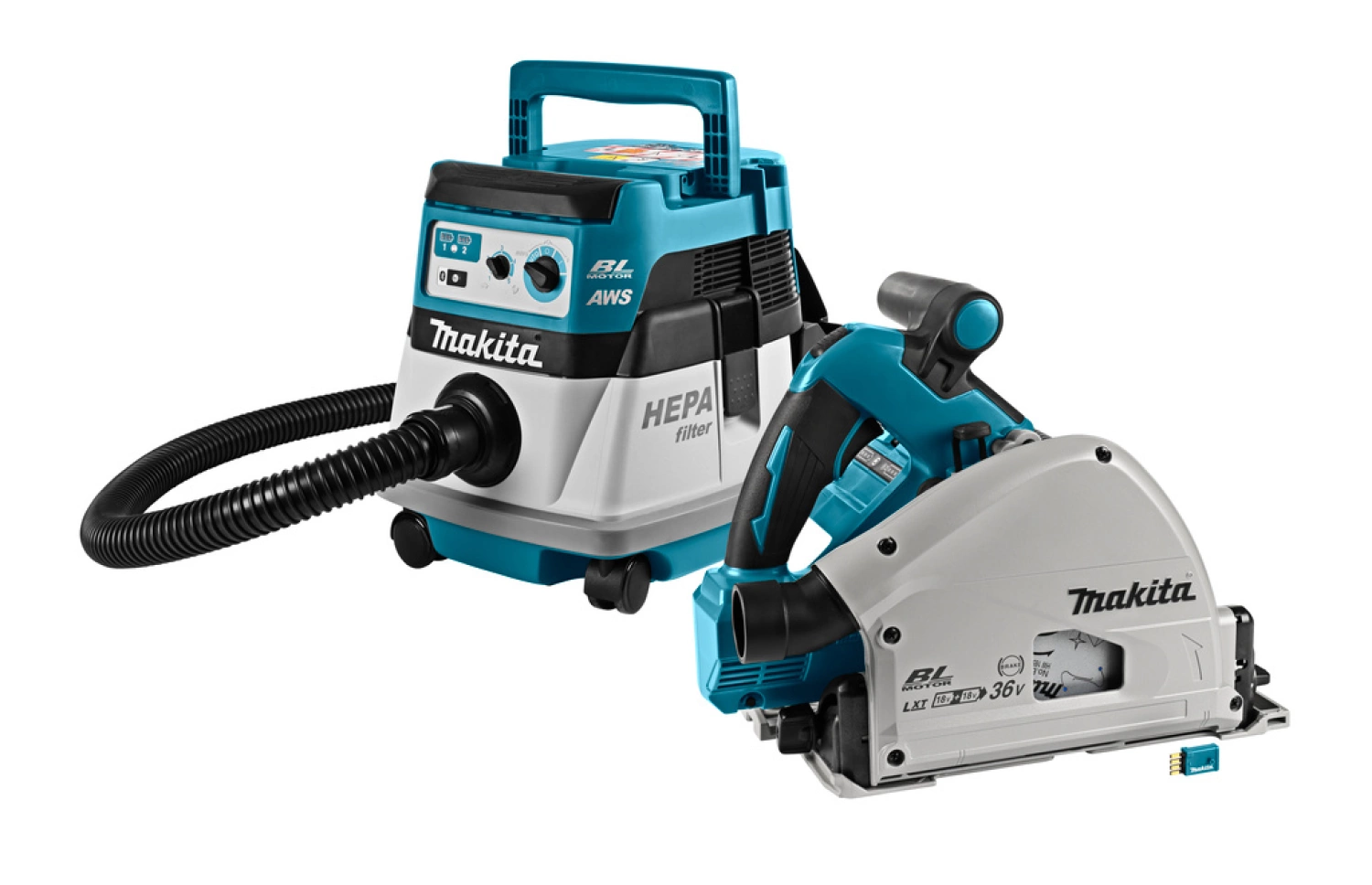 Makita DLX2274JX1 36V (2x 18V) Li-Ion accu invalcirkelzaag (DSP601ZJU) & Stofzuiger (DVC864LZX1) combiset-image