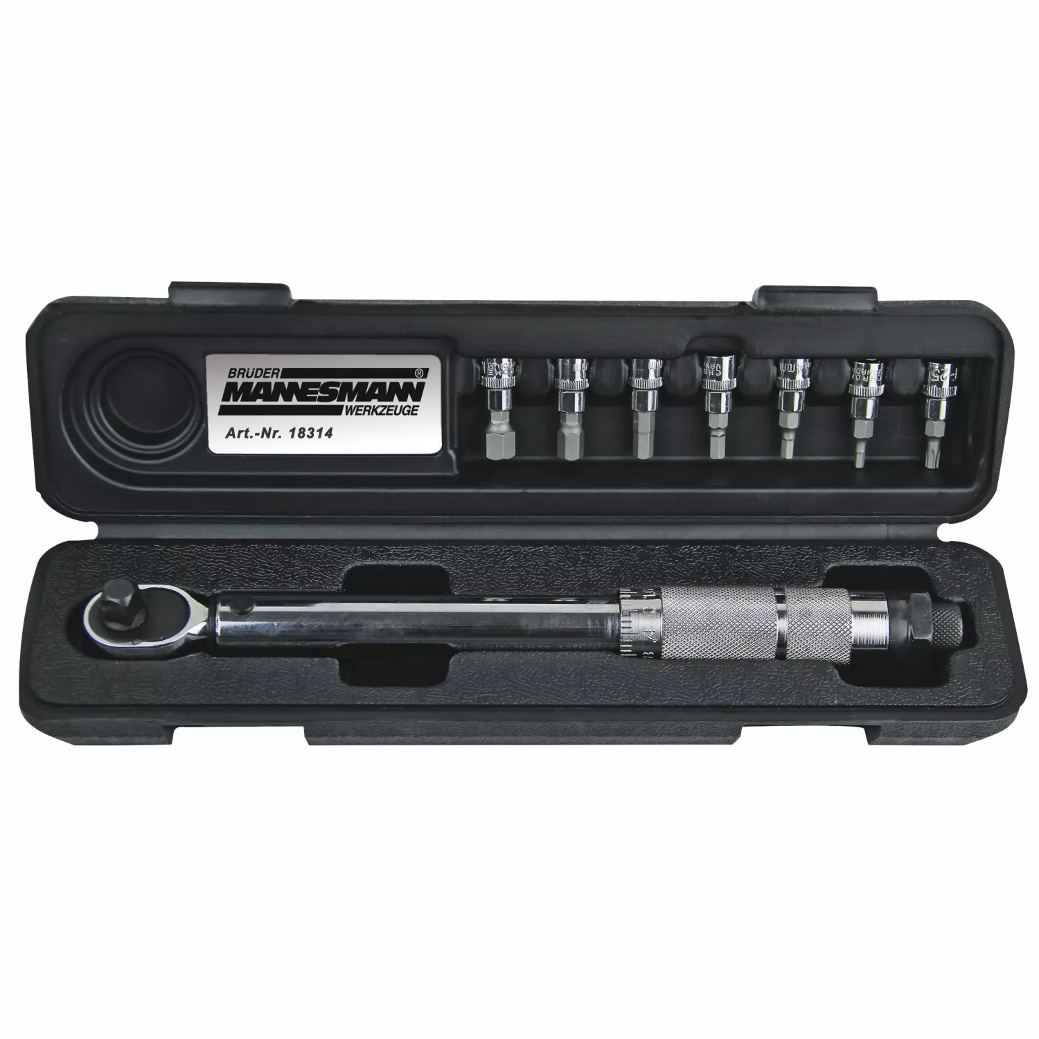 Brüder Mannesmann 18314 Momentsleutel incl. bitdoppen - 5-25Nm - 1/4"-image