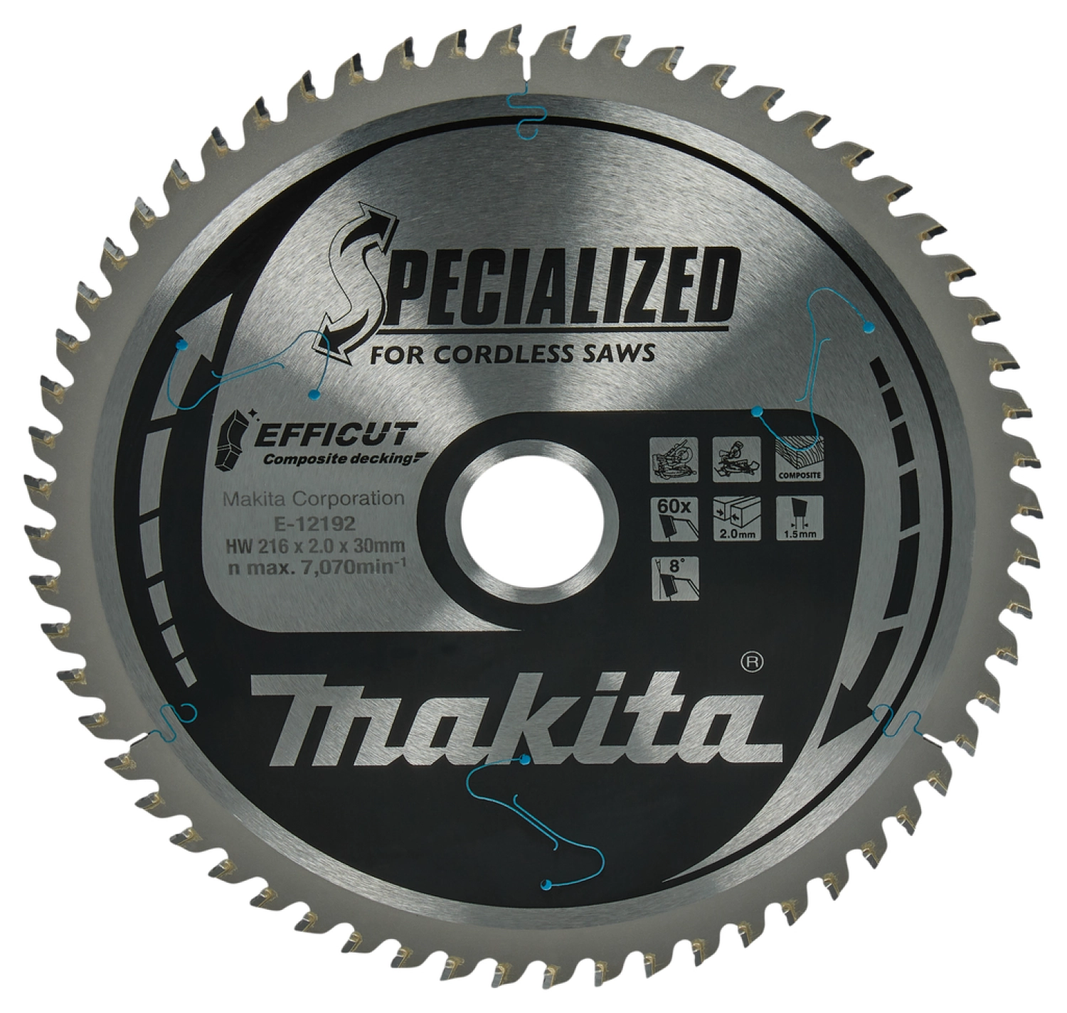 Makita E-12192 Efficut Cirkelzaagblad WPC - 216x30x2,0mm 60T-image