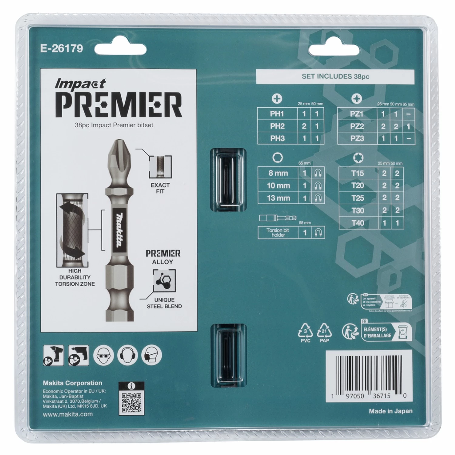 Makita E-26179 Kit de 31 embouts de vissage à percussion-image
