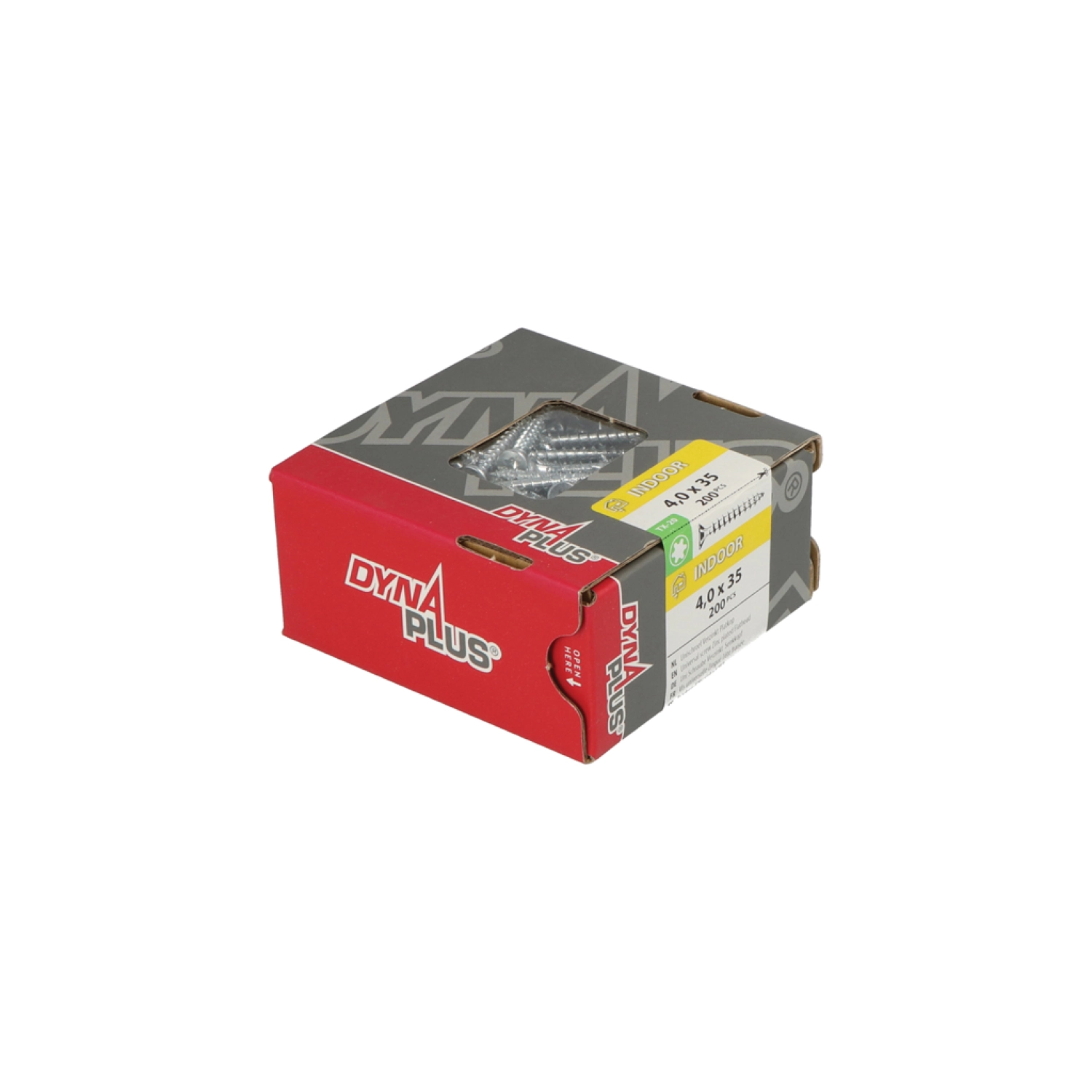 DynaPlus 0281.01.25401 Vis uni - Tête plate - Fil plein - Intérieur - TX20 - 4.0 x 35mm (200pcs)-image