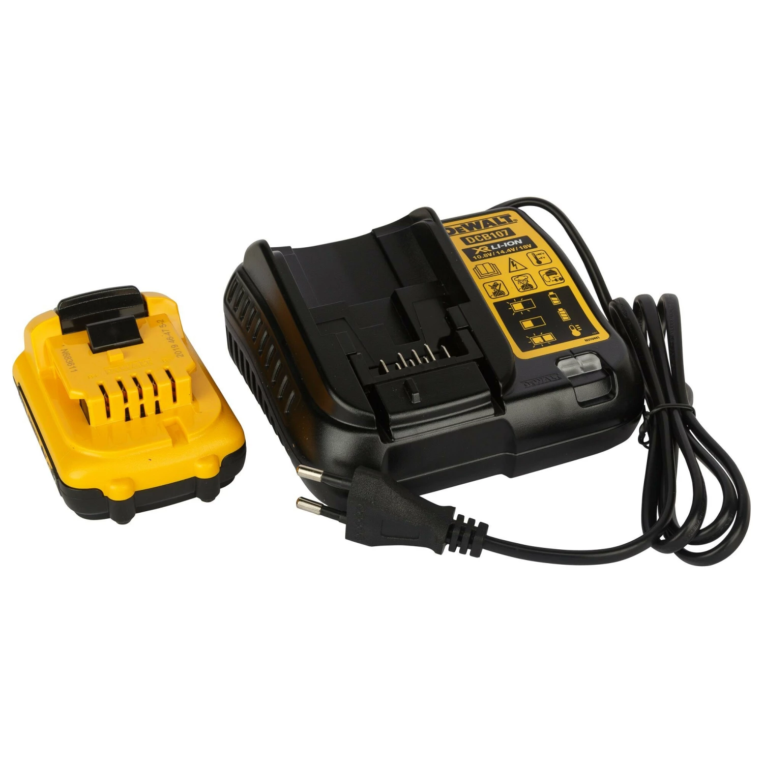 DeWALT DCE089D1R 10,8V Li-Ion accu zelfnivellerende 3x360° graden multilijnlaser set (1x 2.0Ah accu) in koffer - 3 lijnen - 15m - rood-image
