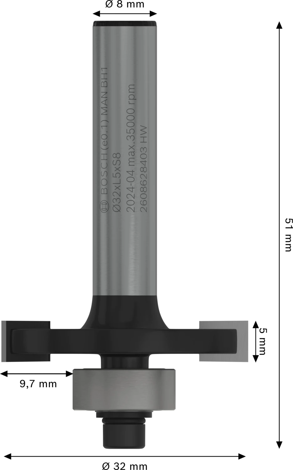 Bosch 2608628403 Groeffrees - 32 x 5mm-image