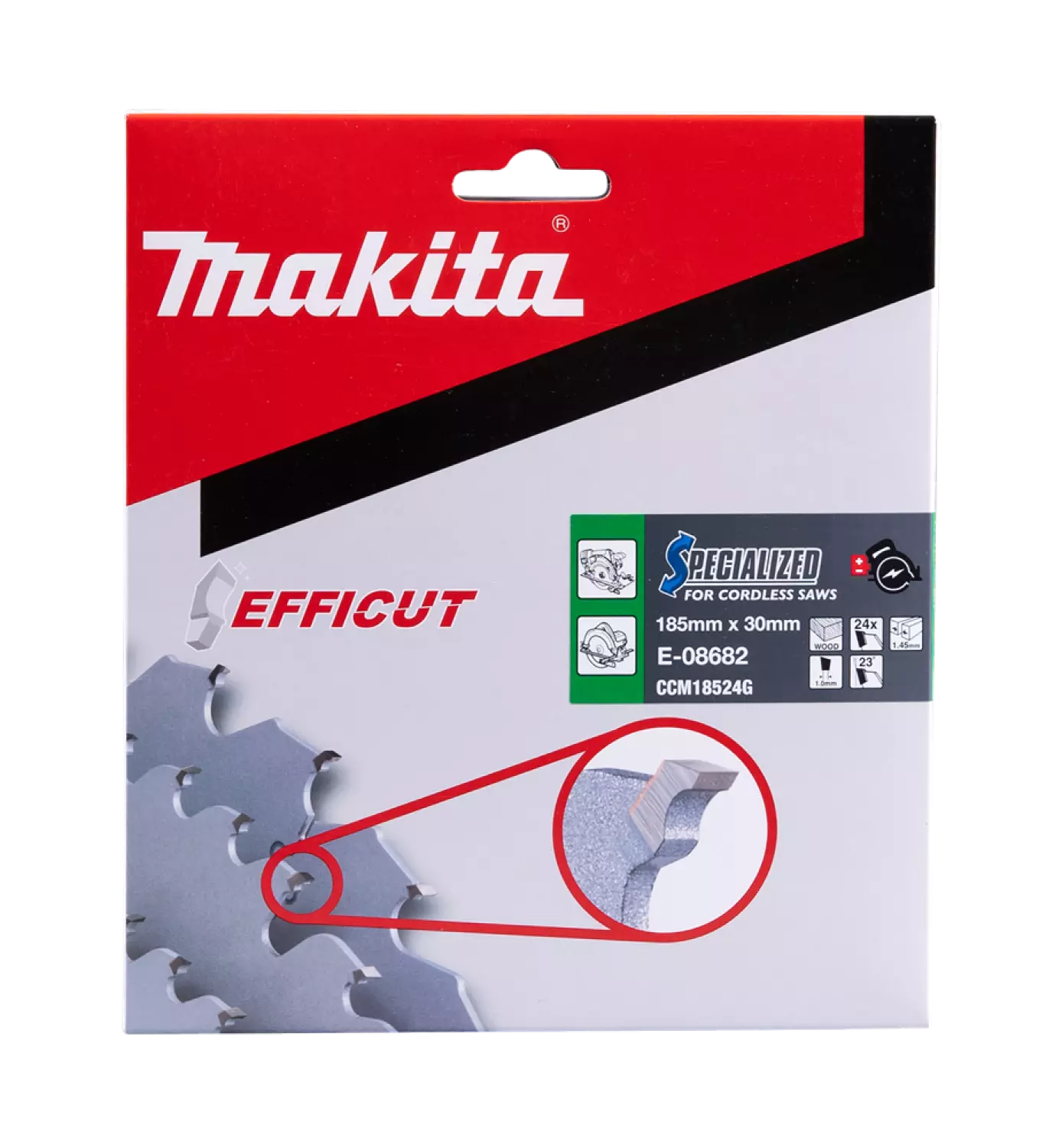 Makita E-08682 Cirkelzaagblad - Efficut - 185x30x24T - Hout-image