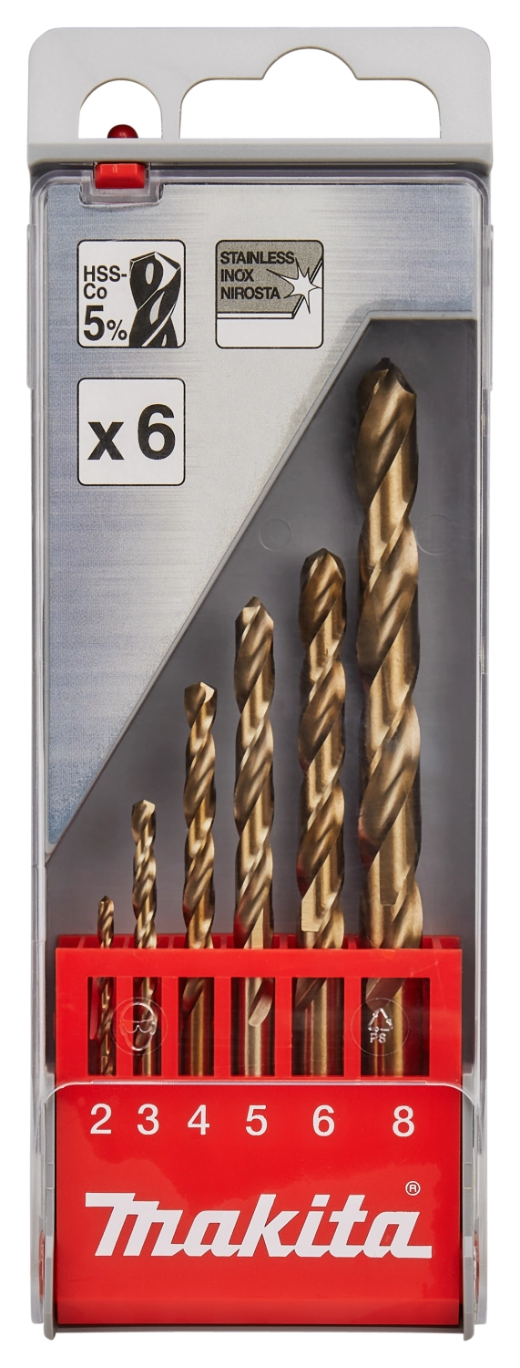 Makita D-57168 6-delige HSS-Co metaalborenset - 2-8 mm-image