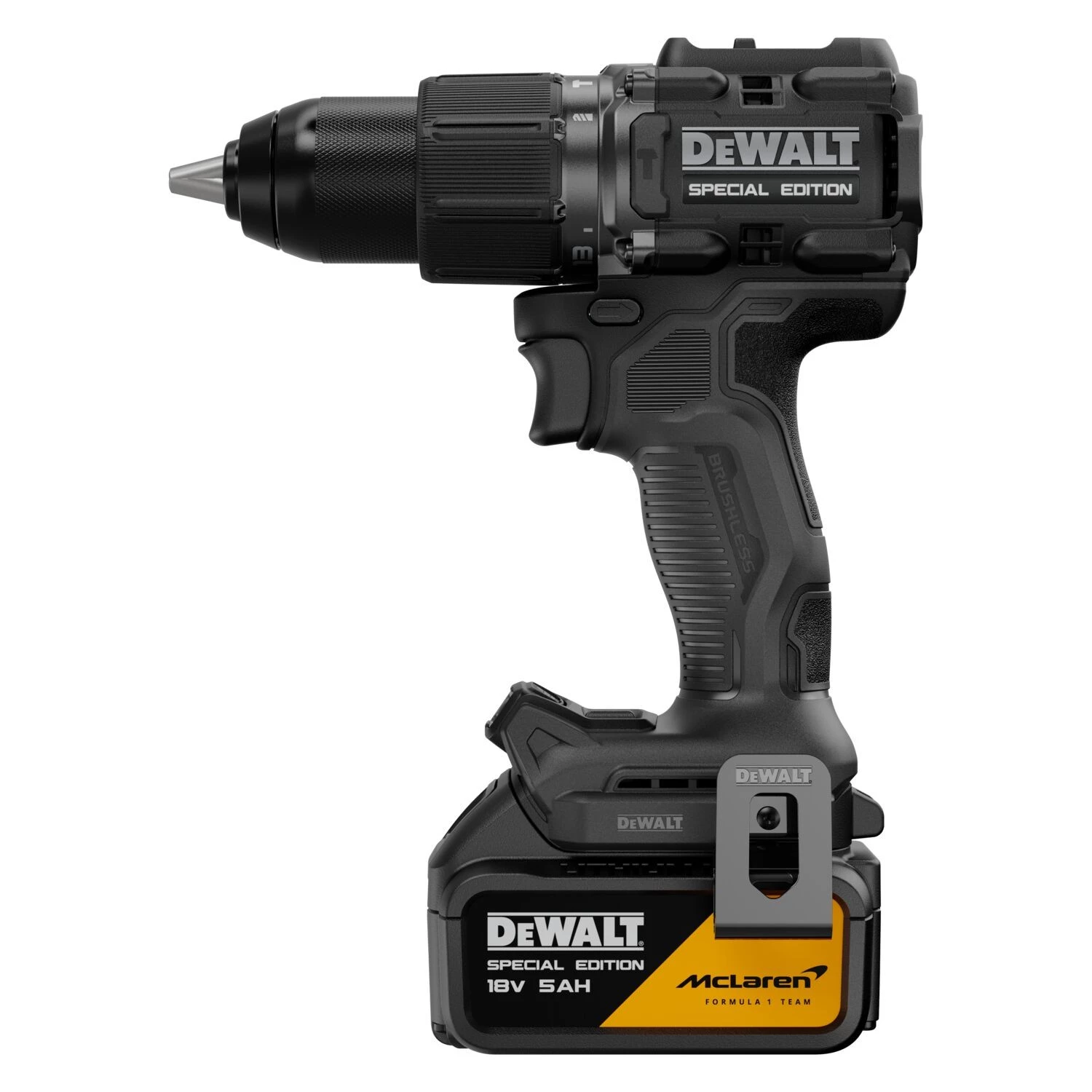 DeWALT X MCLAREN DCD86MP2T-QW 18V XR accu schroef-/klopboormachine set (2x 5.0Ah accu + lader)
