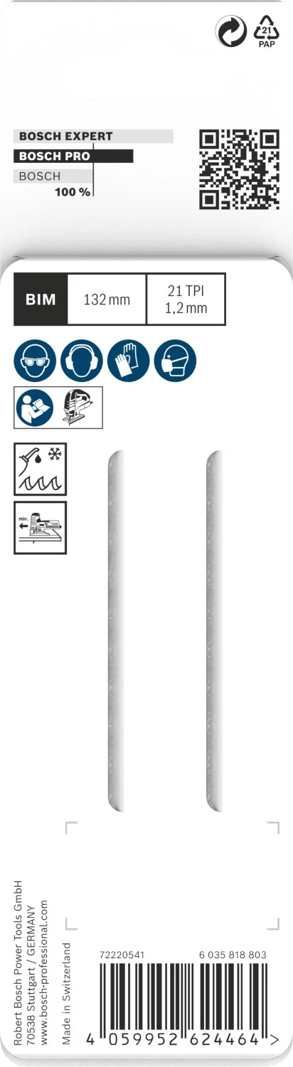 Bosch 2608655097 PRO T321AF Lame de scie sauteuse Tubes et profilés - métal (2 pcs)-image
