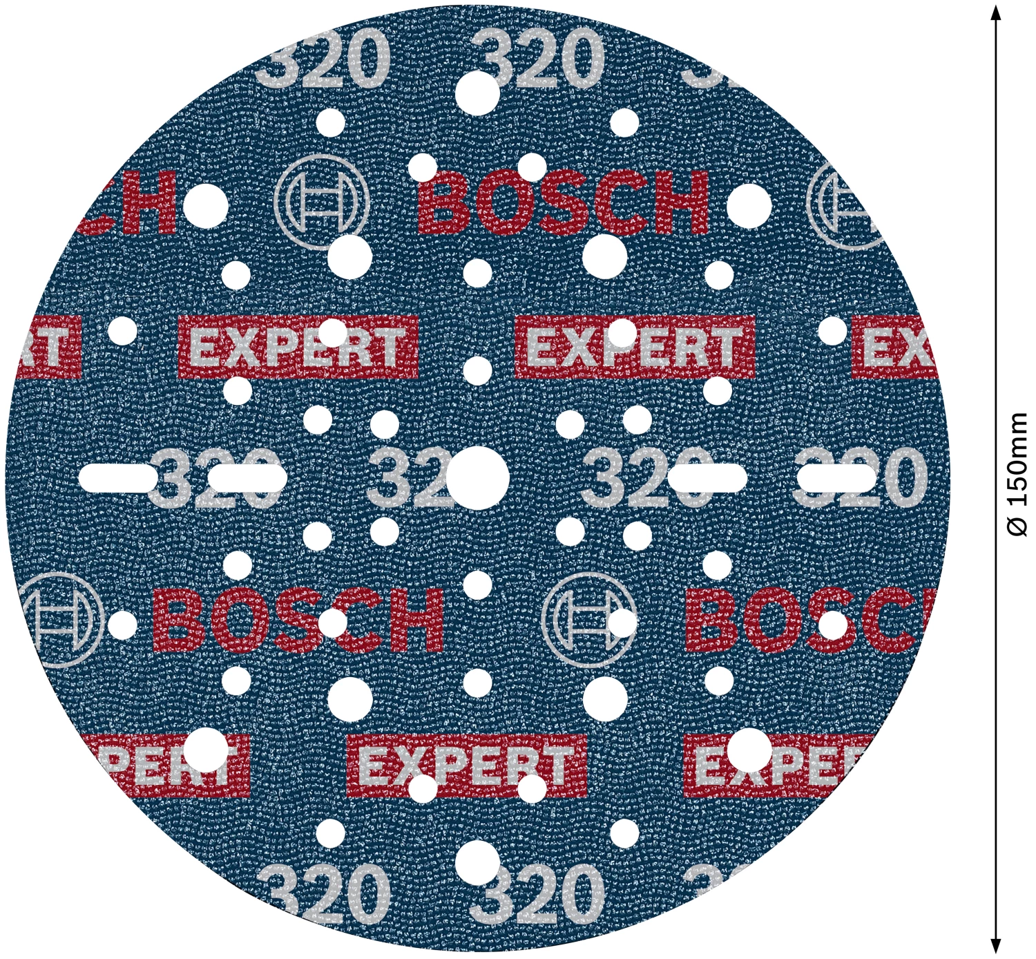 Bosch 2608902446 Disque abrasif EXPERT O780 avec support film - 150 mm - K320 (6 pièces)-image