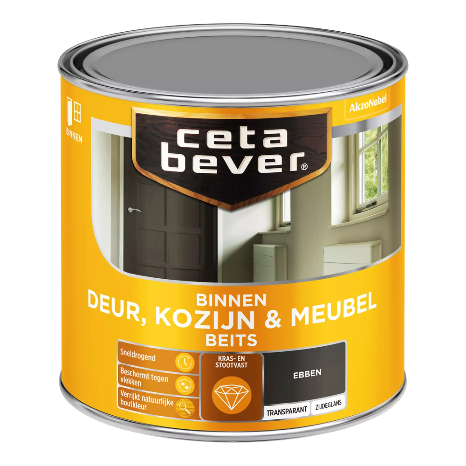 Cetabever Binnenbeits Deuren & Kozijnen Transparant Zijdeglans - Ebben - 250ml-image