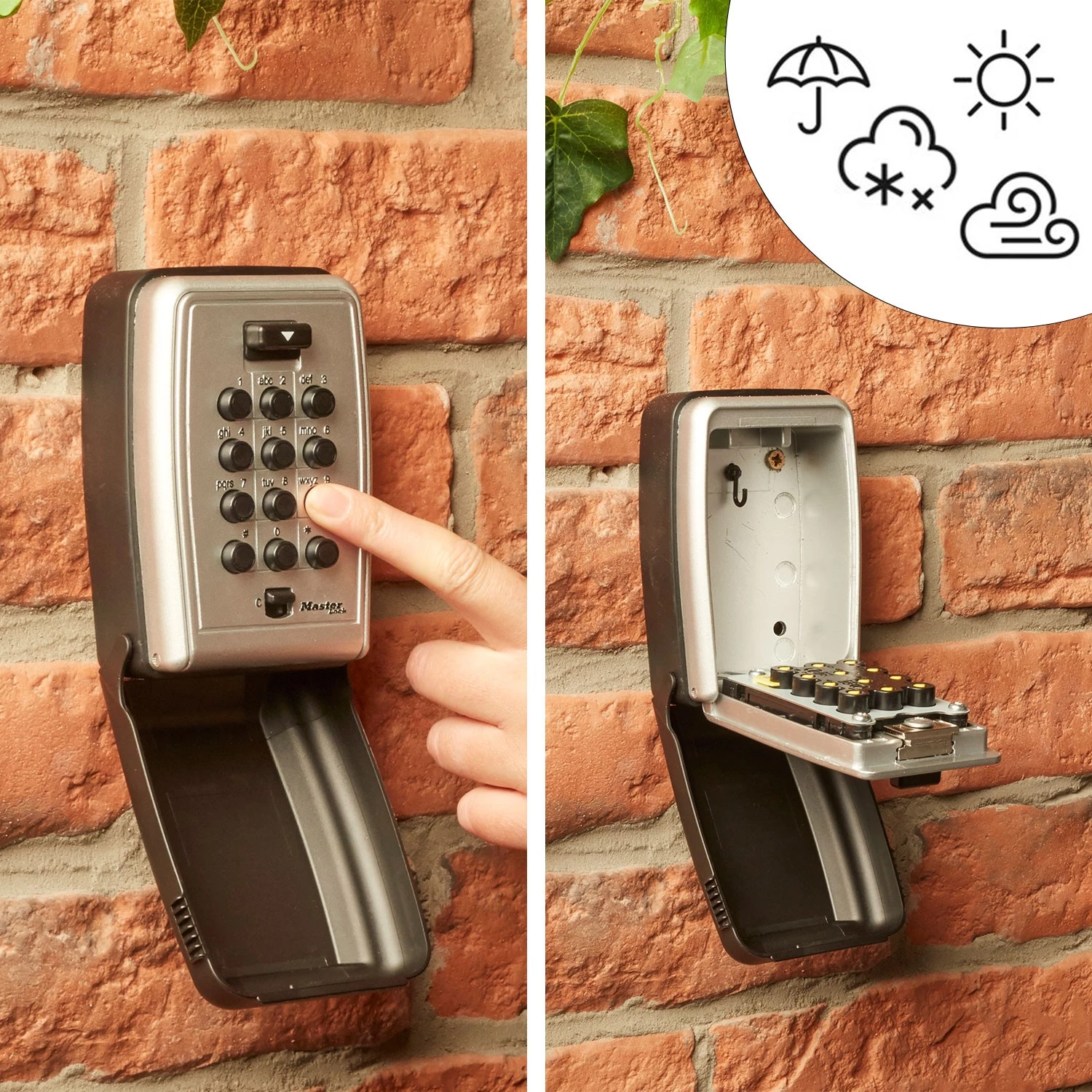 Master Lock 5423EURD Select Access®Coffre à clés avec bouton-poussoir - fixation murale-image