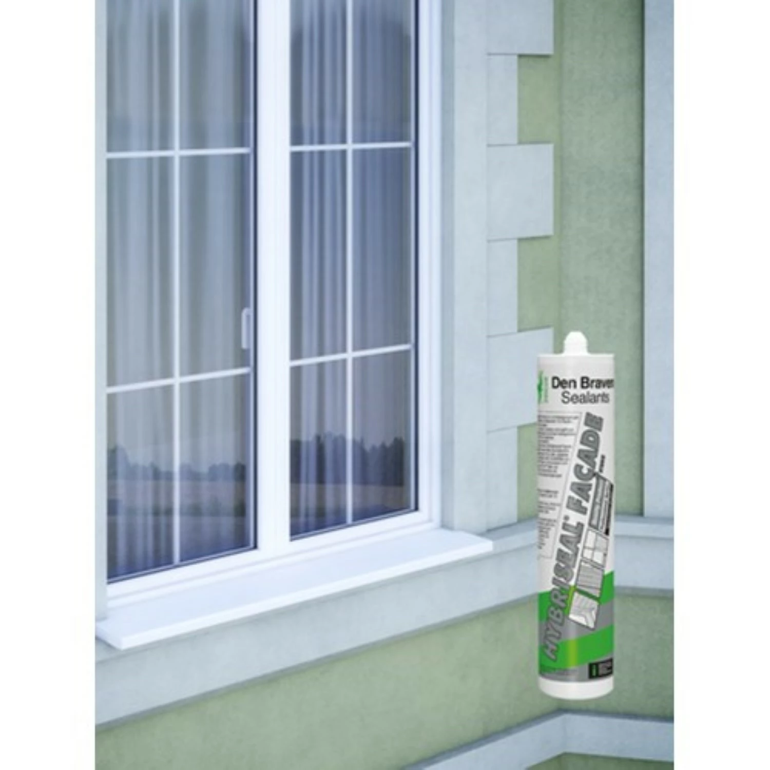Zwaluw Den Braven 12002233 Mastic d'étanchéité Hybriseal Facade - Blanc - 300 ml