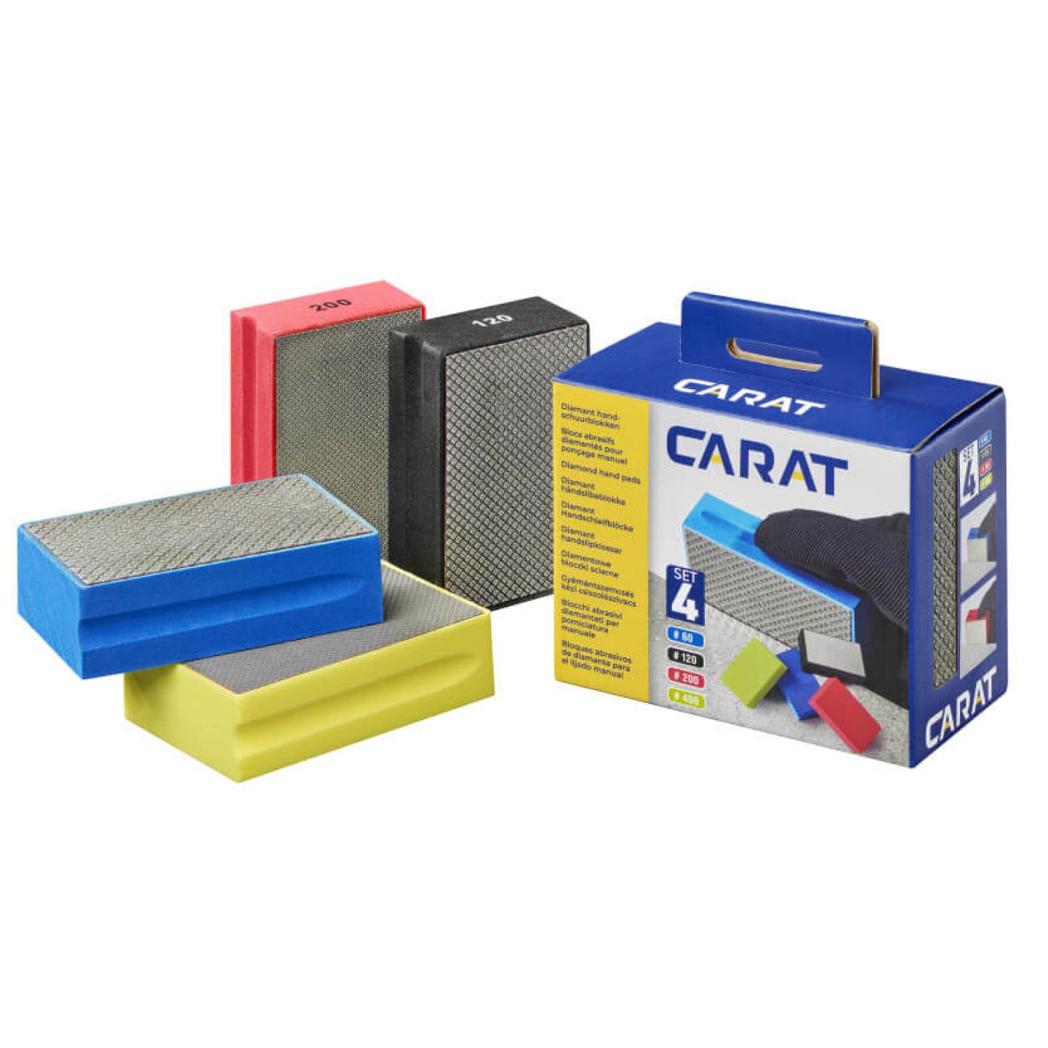 Carat EHPSET0400 lot de 4 blocs de ponçage diamantés - K60, K120, K200, K400-image