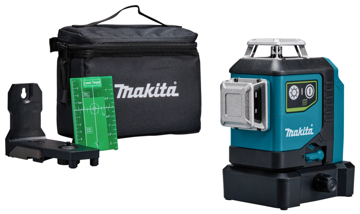 Makita SK700GD Niveau laser à croix sans-fil - 12V Li-ion - Sac - Autonivelant - Vert - 3 x 360° - 35 m - Machine seule