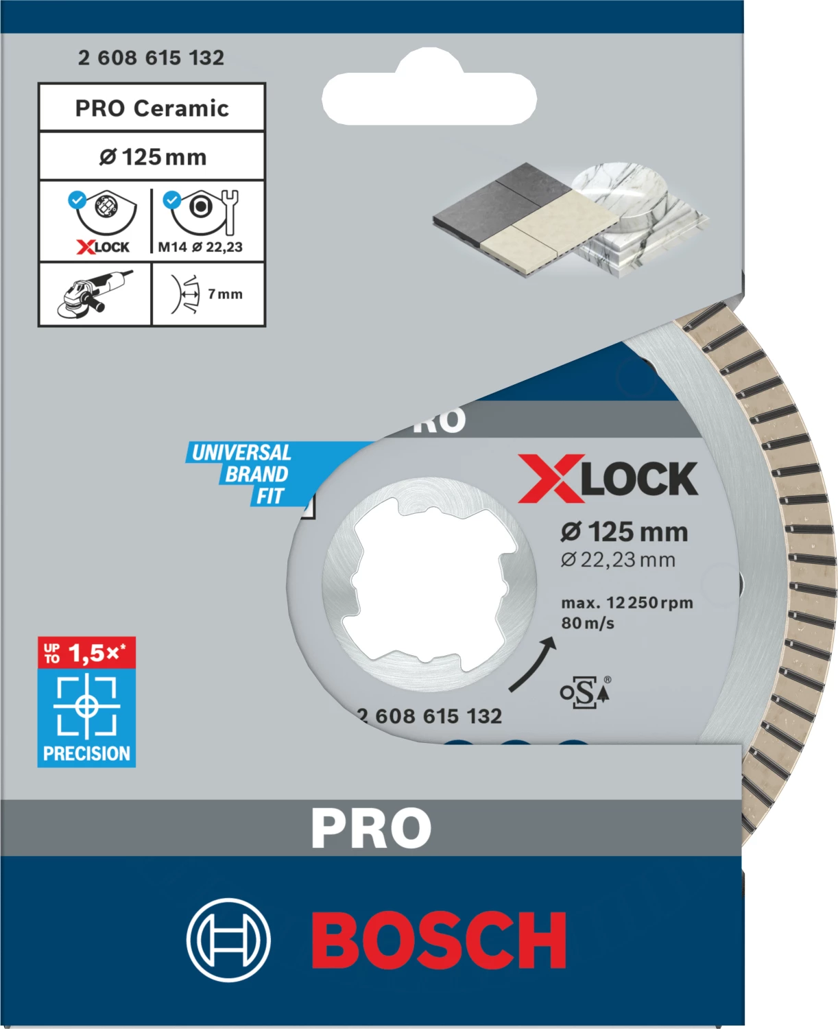 Bosch 2608615132 X-Lock Diamantschijf Best for Ceramic Extraclean Turbo - 125mm-image