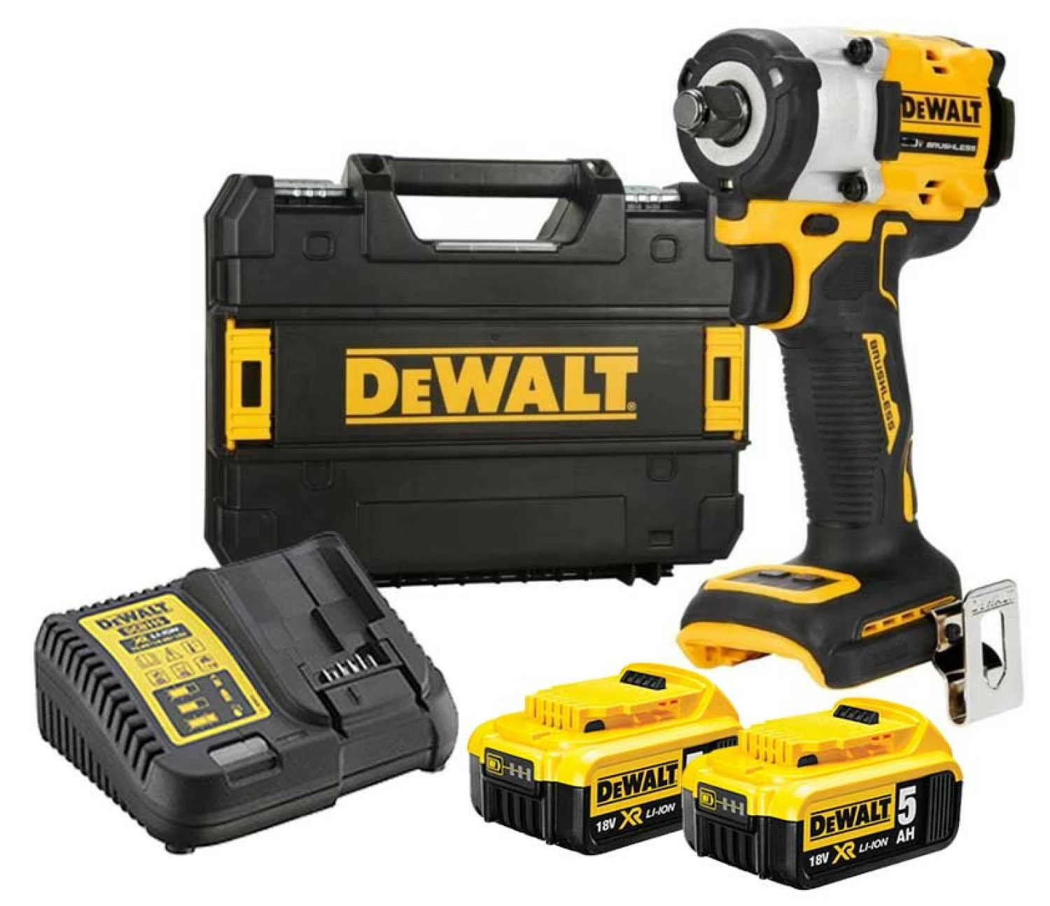 DeWALT DCF921P2T-QW 18V Li-ion XR Compacte Accu Slagsmoersleutel set (2x 5.0Ah) met Frictiering - 1/2" - in TSTAK koffer-image